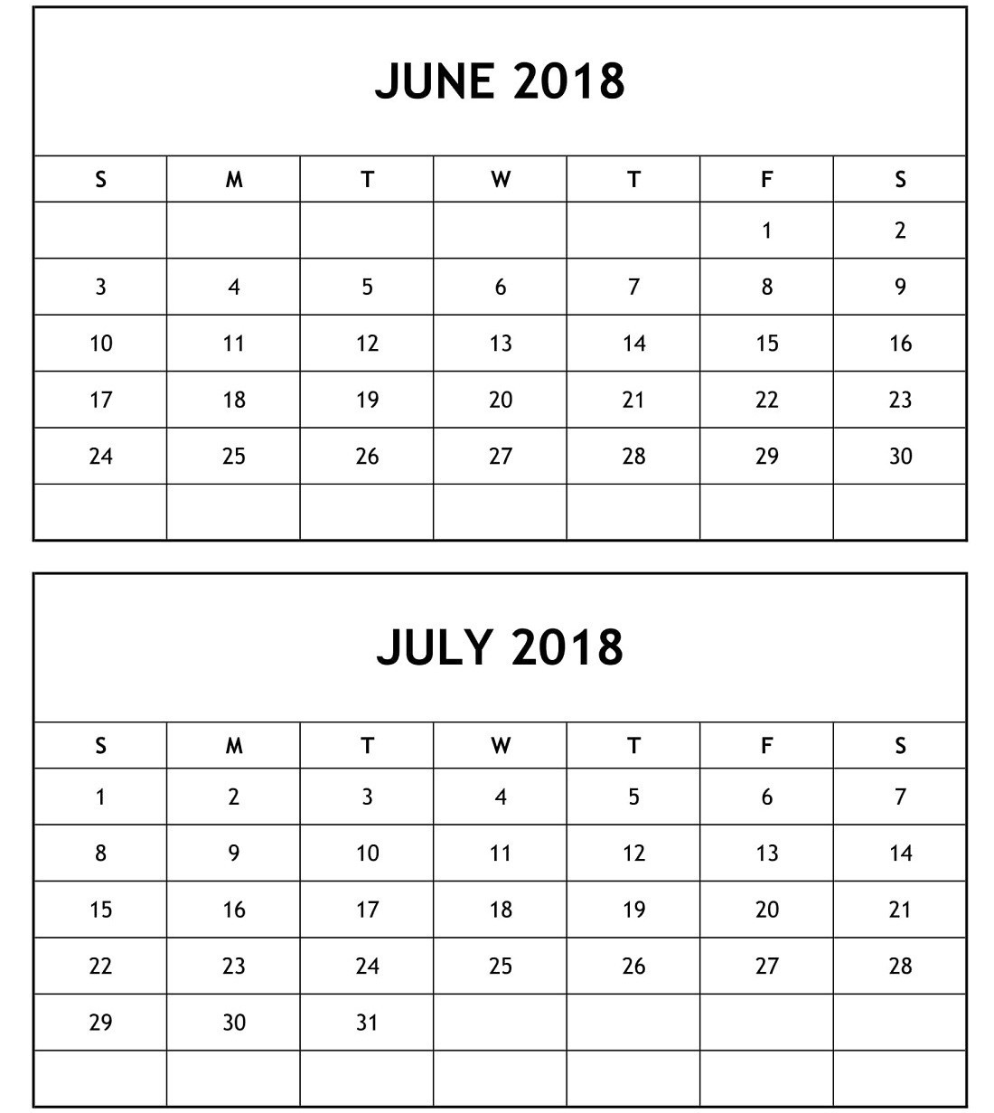 June July 2018 Calendar 12 June And July Calendar | Settoplinux  Calendar For June July