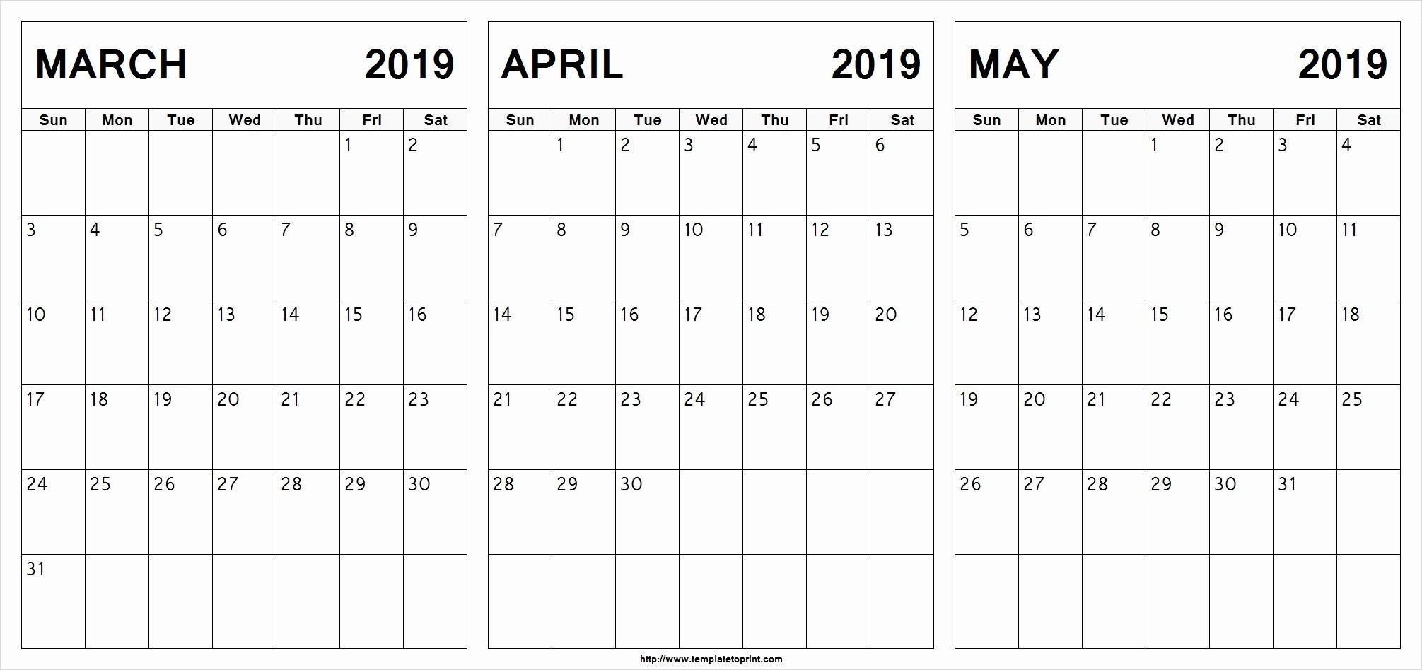March April May 2019 Calendar Printable #march #april #may  Calender For Last 3 Months