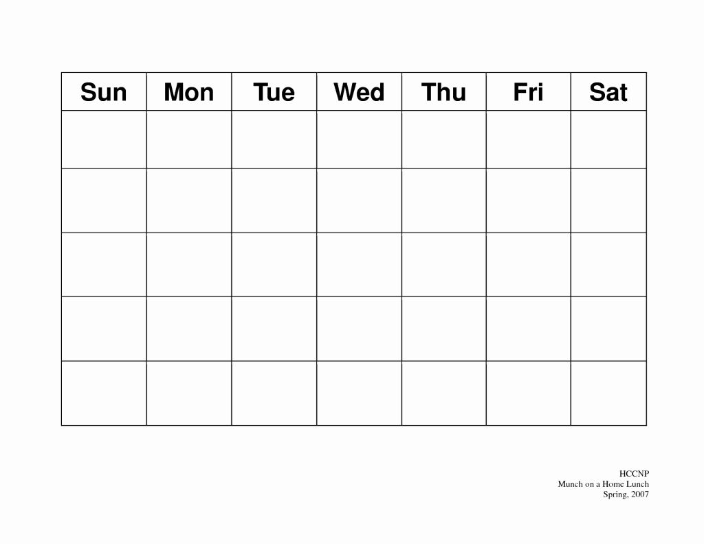 Printable 5 Day Monthly Calendar 31 Day Blank Printable Calendar  Printable 5 Day Monthly Calendar