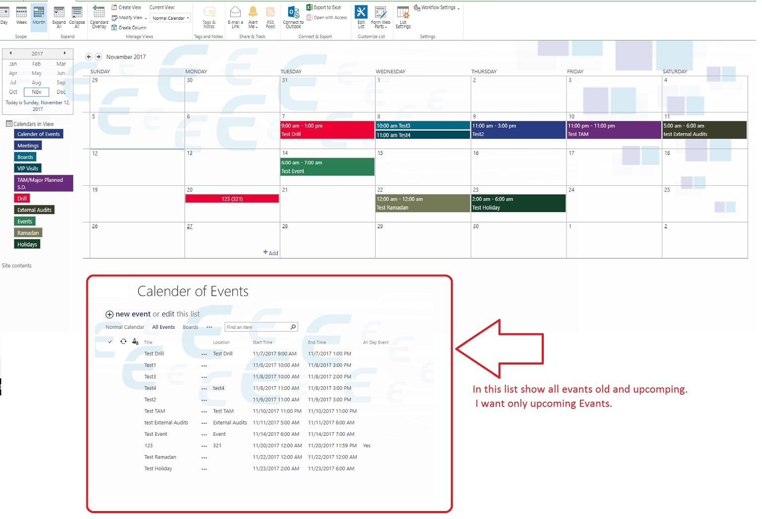Sharepoint Online – How To Show In A List Only Upcoming Events In A  Sharepoint 2013 Calendar Items Duplicate When Overlay