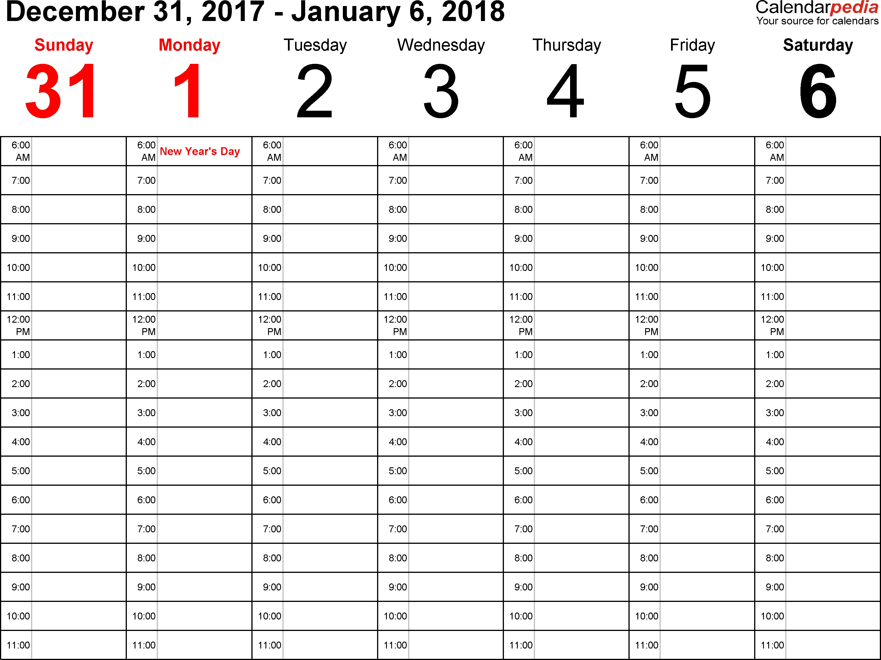 Weekly Calendar 2018 For Word - 12 Free Printable Templates  One Week Daily Calendar Printable