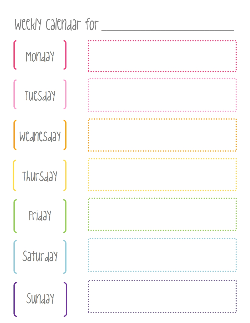 Weekly Calendar.pdf … | Diy | Weekl…  Free Printable Blank Weekly Calendars