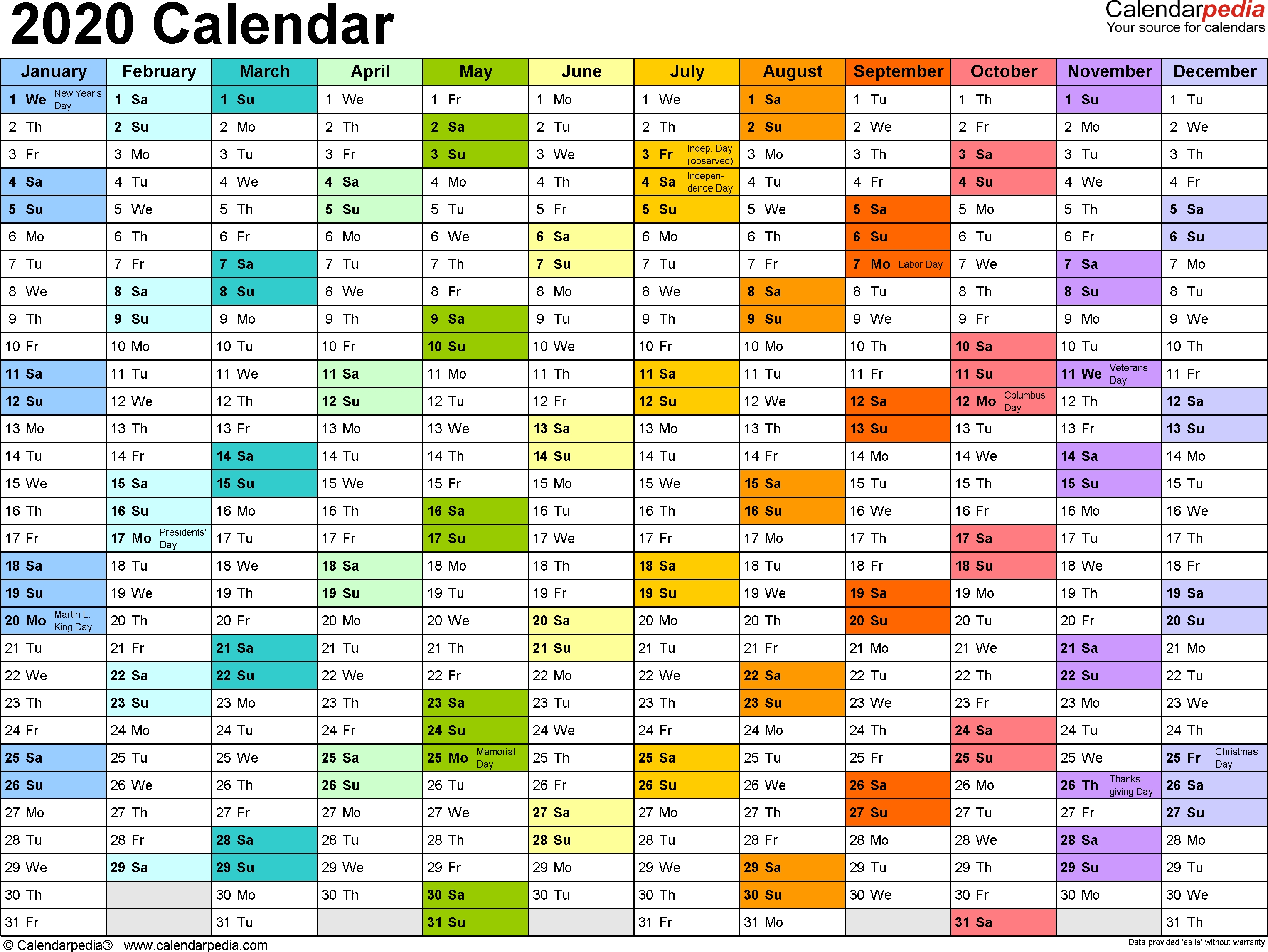 2020 Calendar - Download 18 Free Printable Excel Templates  2020/2020 Financial Year Planner