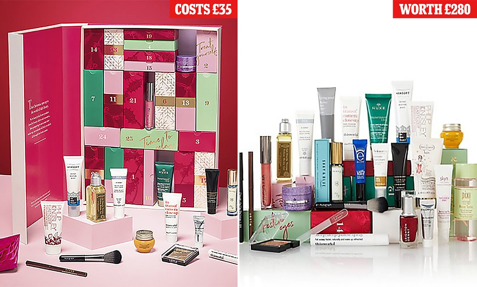 35 M&amp;s Beauty Advent Calendar Contains £280 Of Beauty  Beauty Advent Calendar 2020 John Lewis Contents