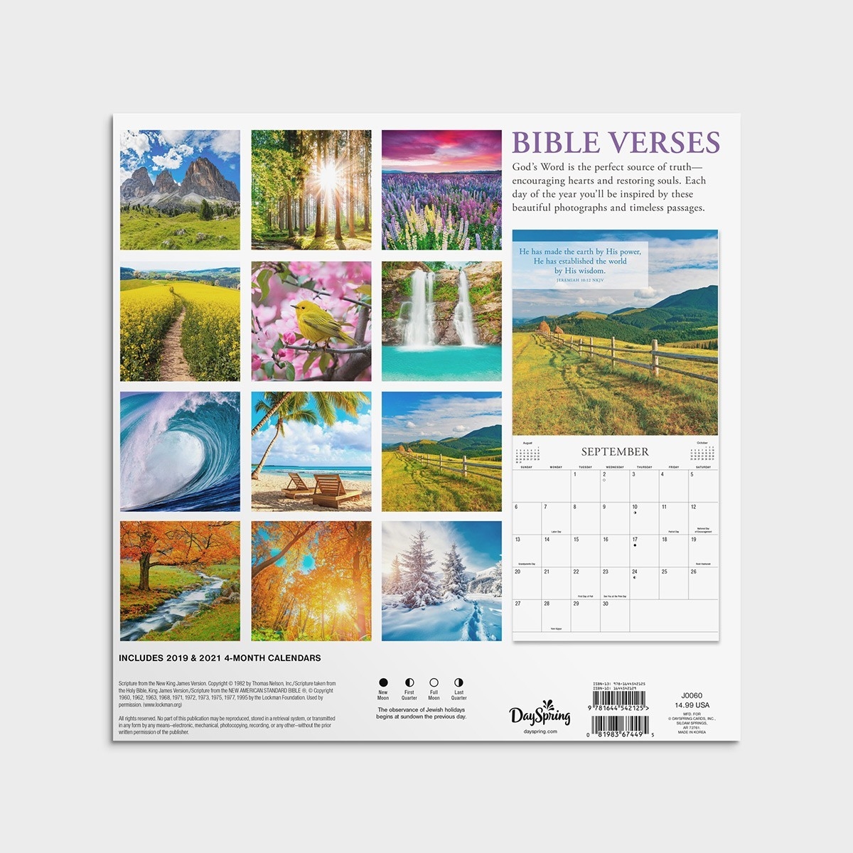 Bible Verses Flowers - 2020 Wall Calendar  Advent Scriptures 2020
