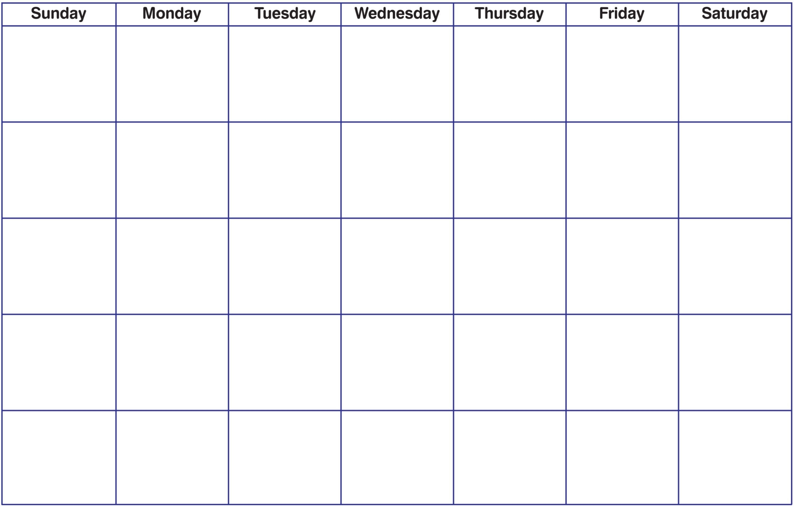 Blank Monthly Calendar Template Pdf - Free Calendar Collection  Full Page Blank Month Calendar