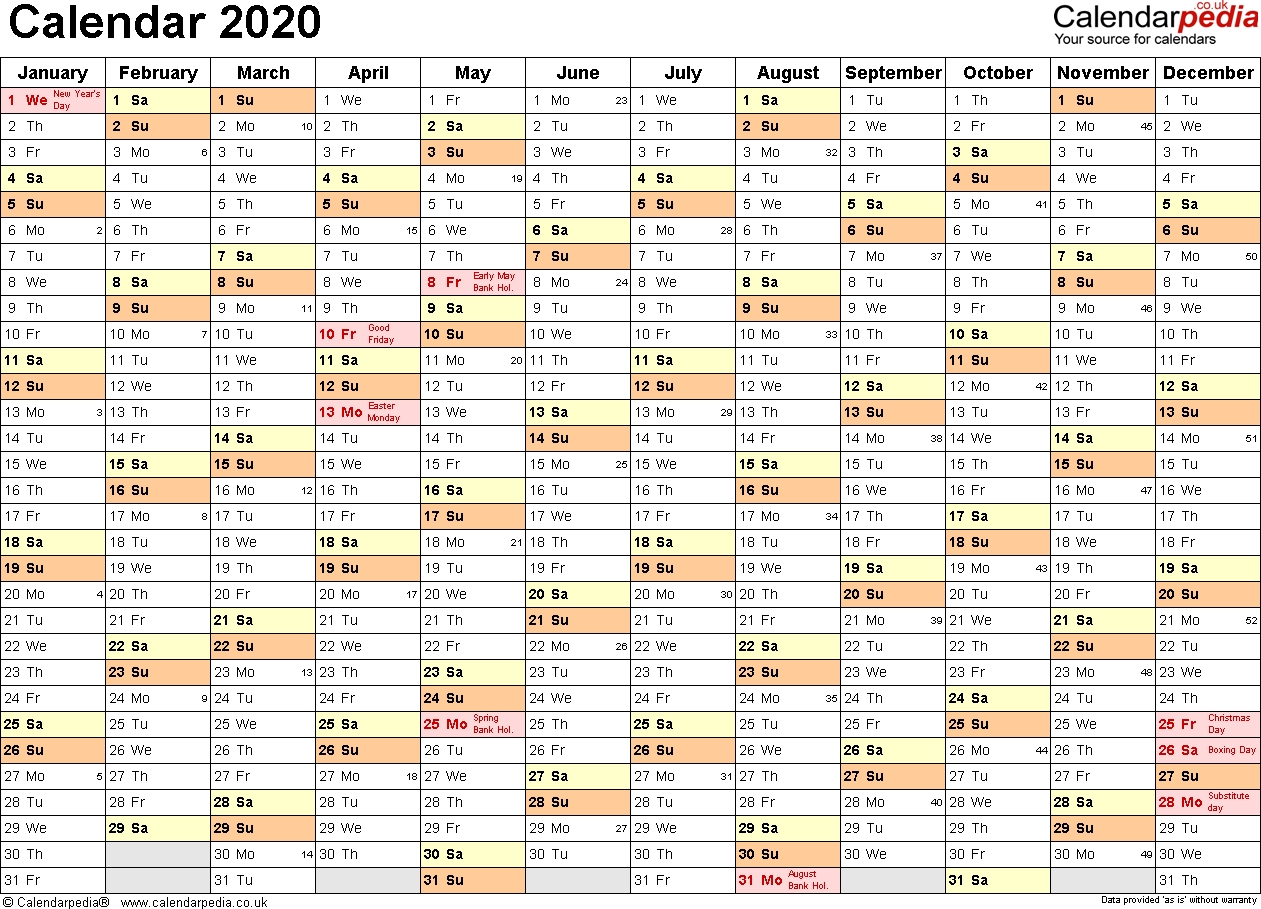 Calendar 2020 (Uk) - 16 Free Printable Pdf Templates  2020/2020 Financial Year Planner