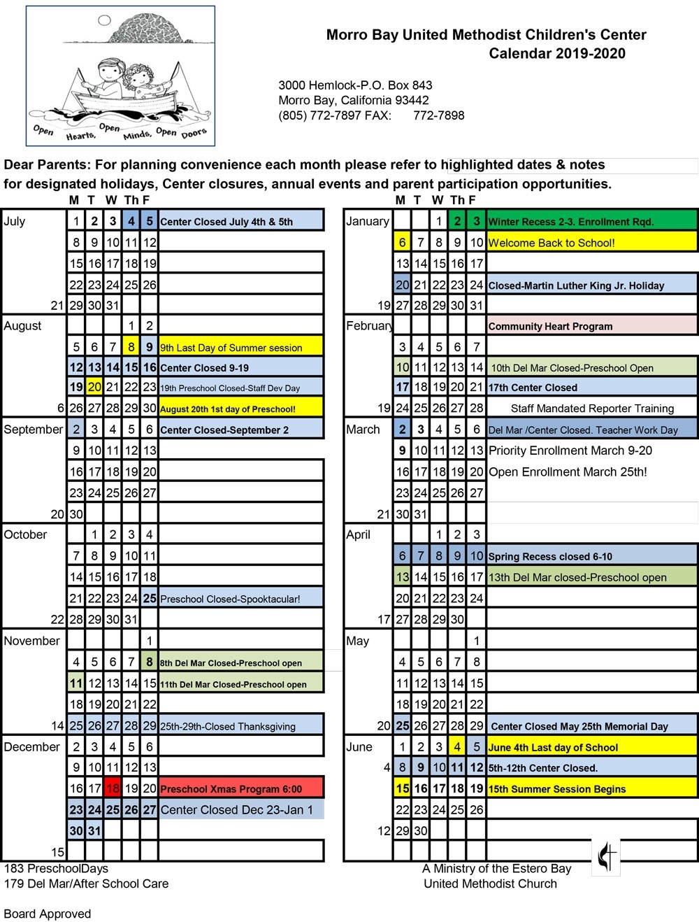 Calendar - United Methodist Children&#039;s Center  United Methodist Church Calendar 2020