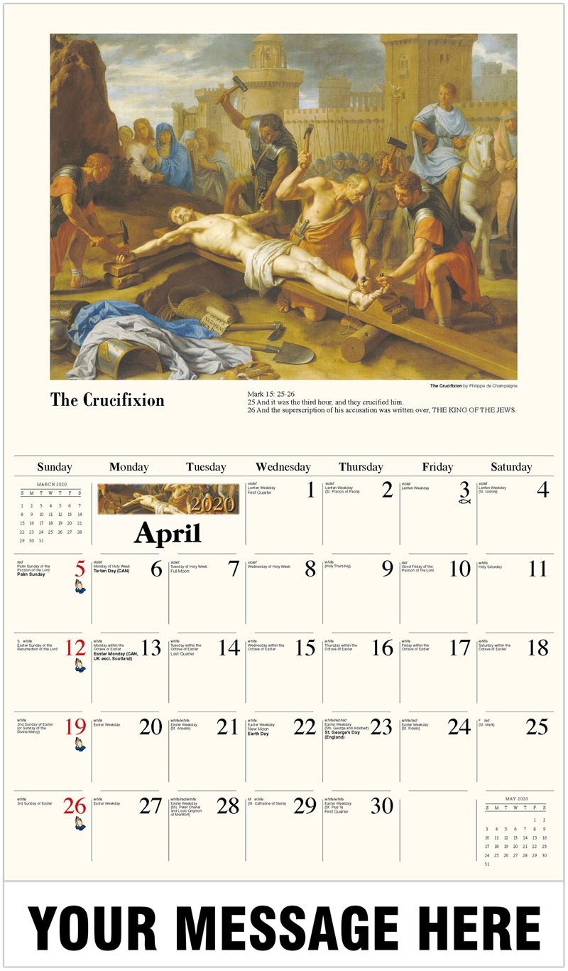 Liturgical Calendar 2020 - Template Calendar Design