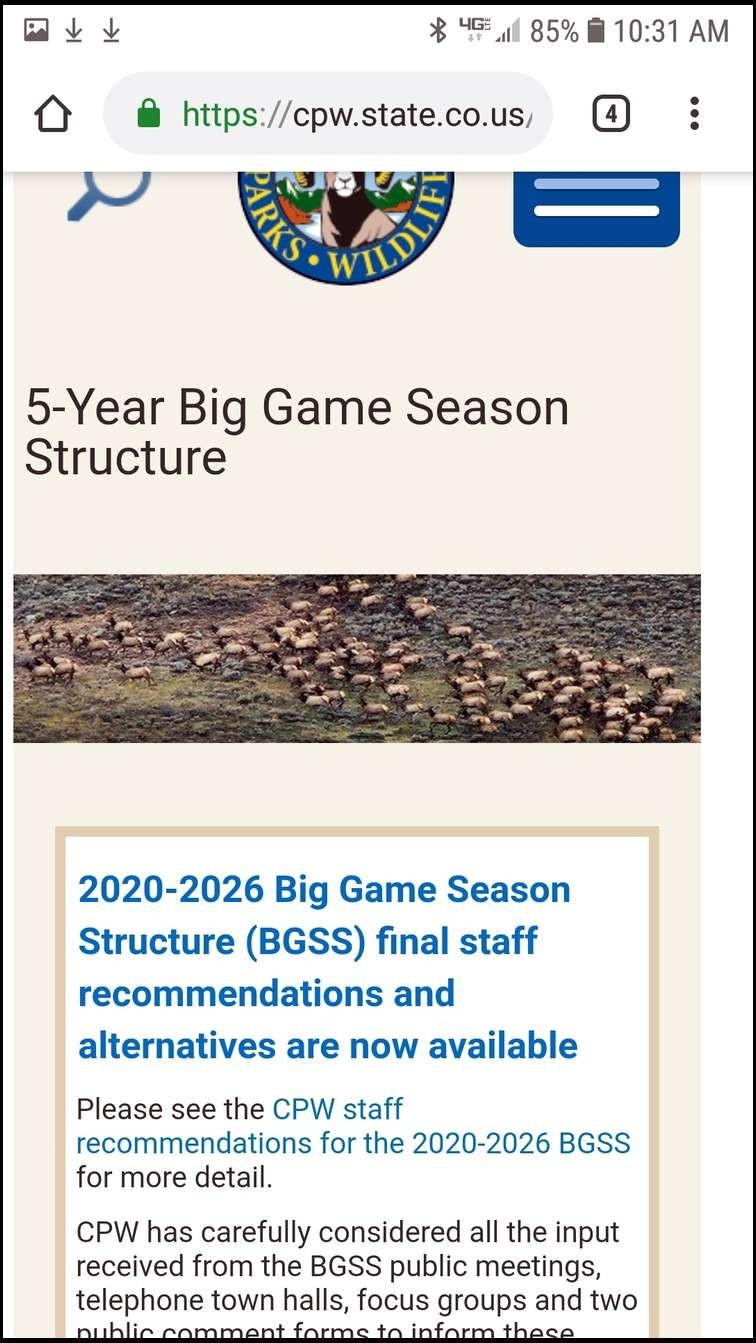 Colorado 2020-2026 Season Structure  Gon 2020 Rut Date