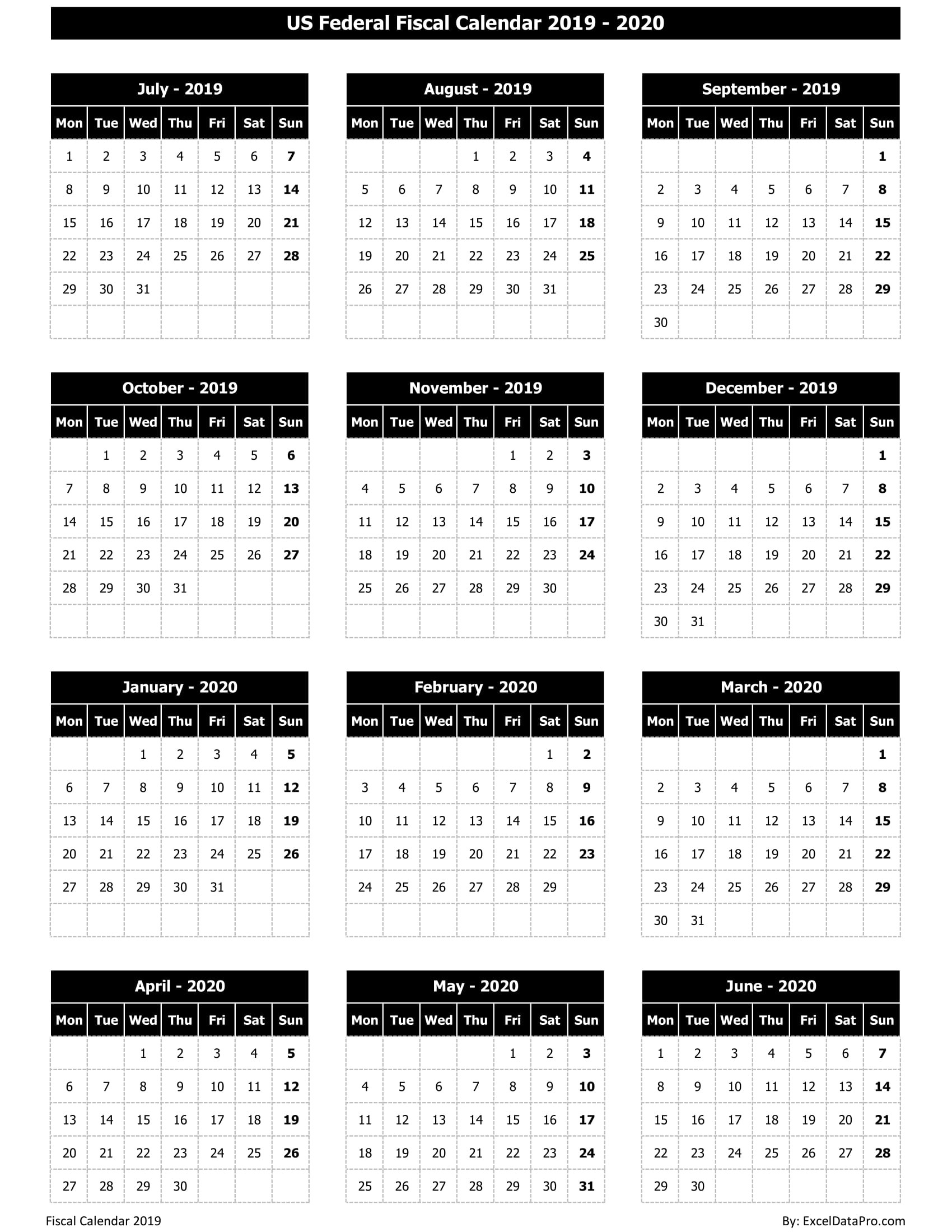 Australian Financial Year Calendar - Template Calendar Design