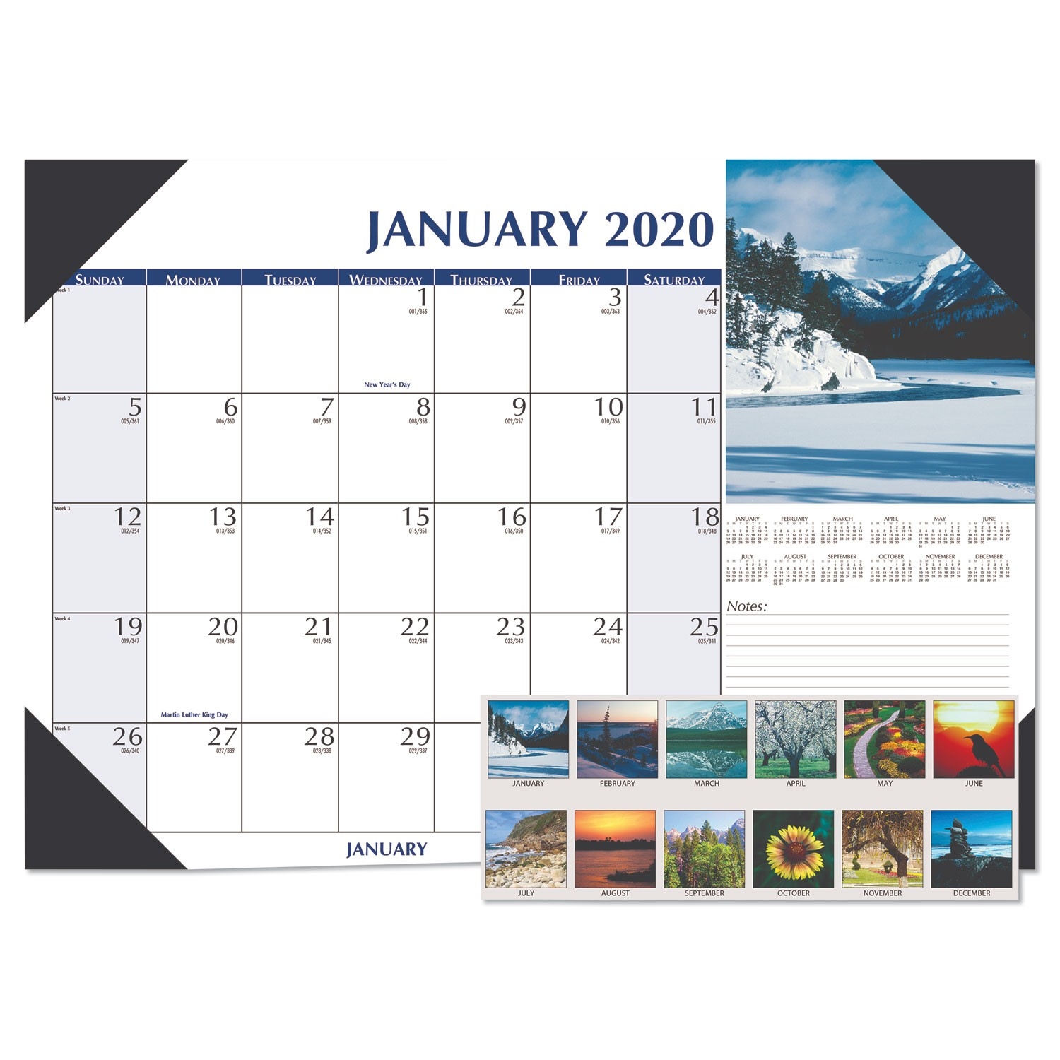 Earthscapes Scenic Desk Pad Calendar, 22 X 17, 2020  Official Navy Calendar Template With Julian Dates 2020