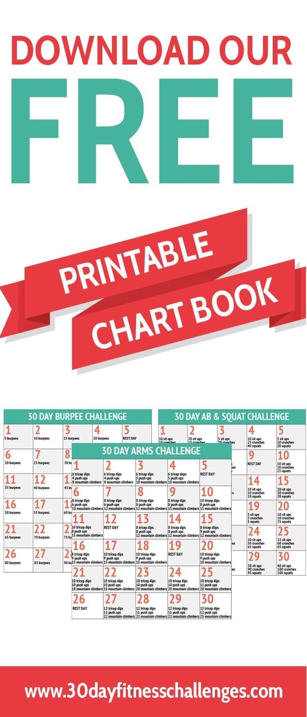 Free Printable 30 Day Fitness Challenge Chart Booklet  30 Day Fitness Challenge Printable