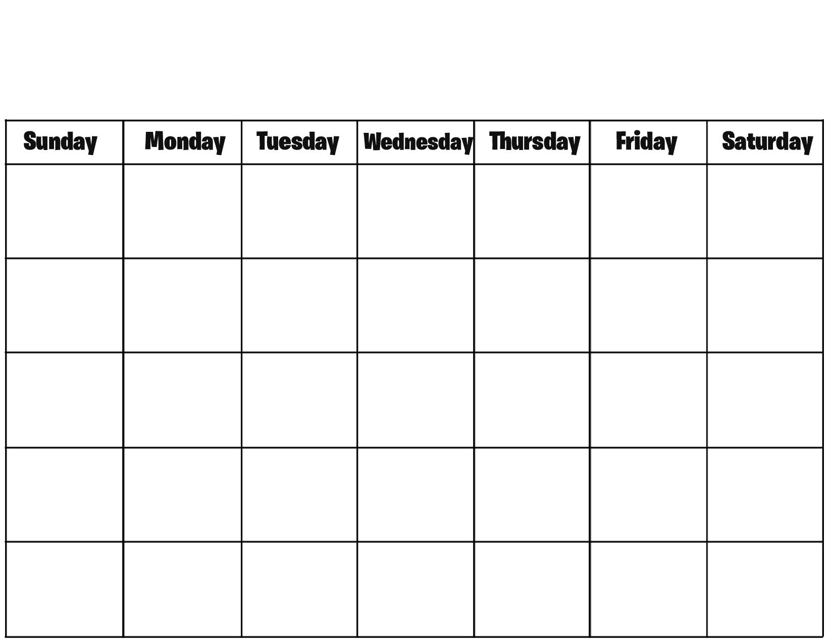 Free Printable Blank Calendar Pages Printable Calendar  Full Page Calendar Template