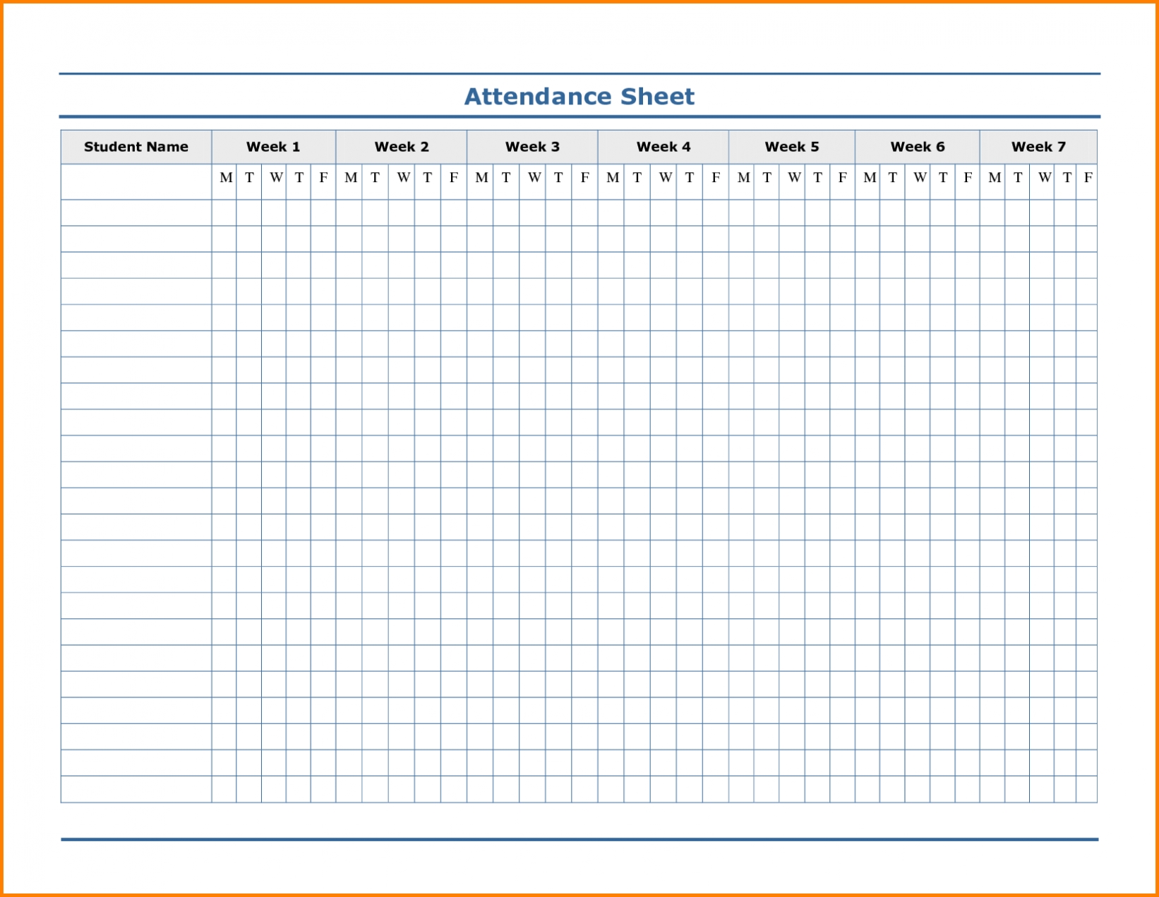 Free Printable Employee Attendance Sheet Pdf, Word, Excel  Free Printable 2020 Employee Attendance Sheet