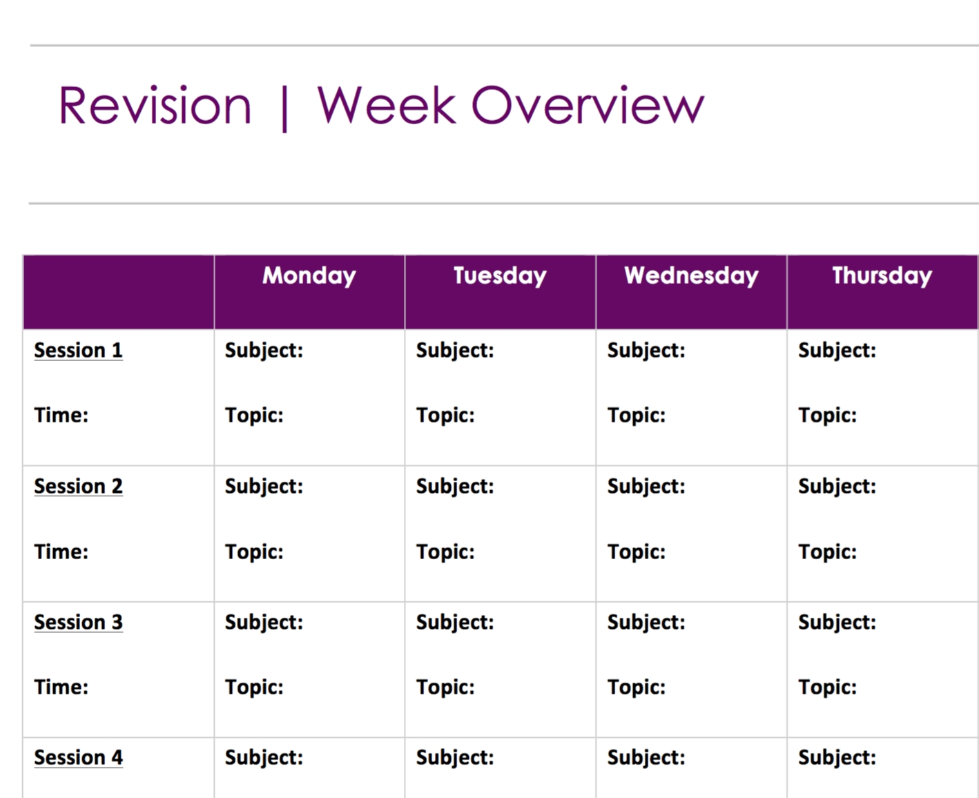 Free Weekly Revision Schedule Pdf - Lawyer In The Making  Monday Through Friday Scheule Pdf