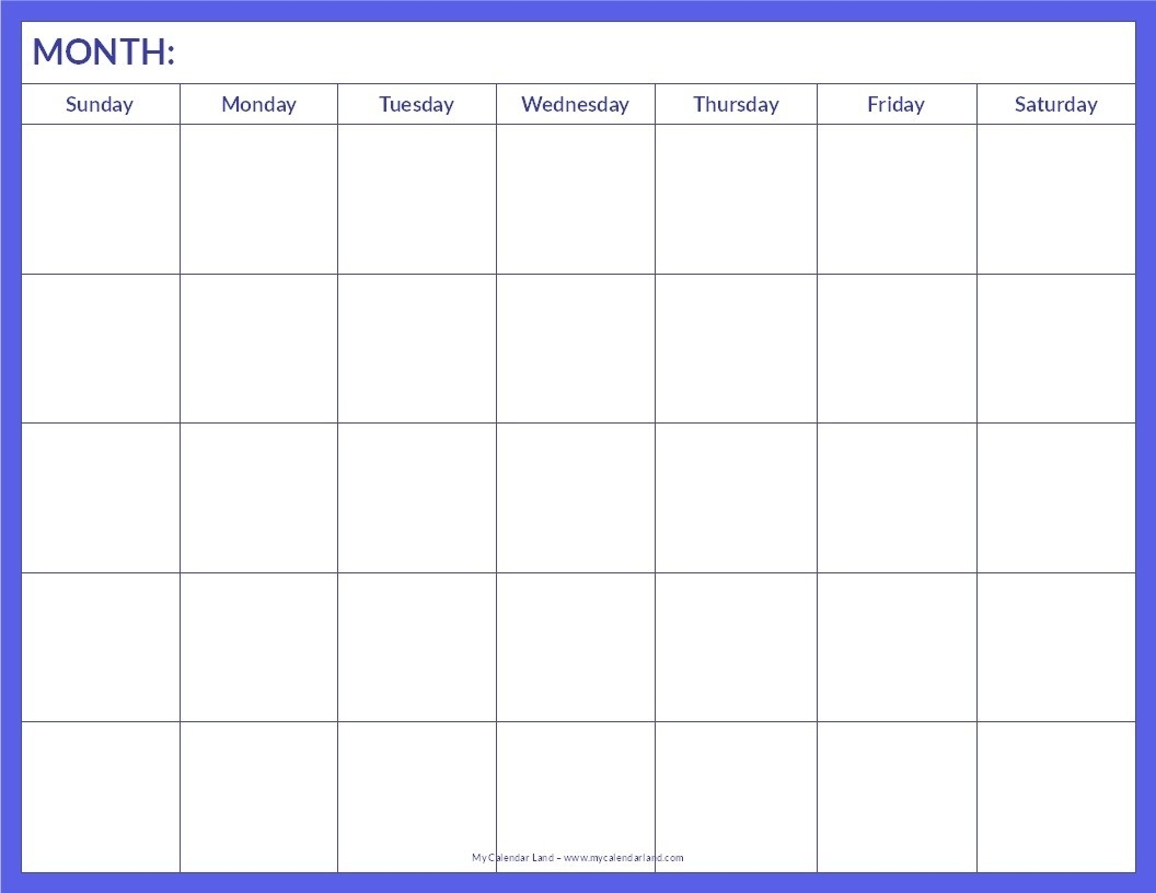 Full Page Calendar Template - Vapha.kaptanband.co  Full Page Calendar Template