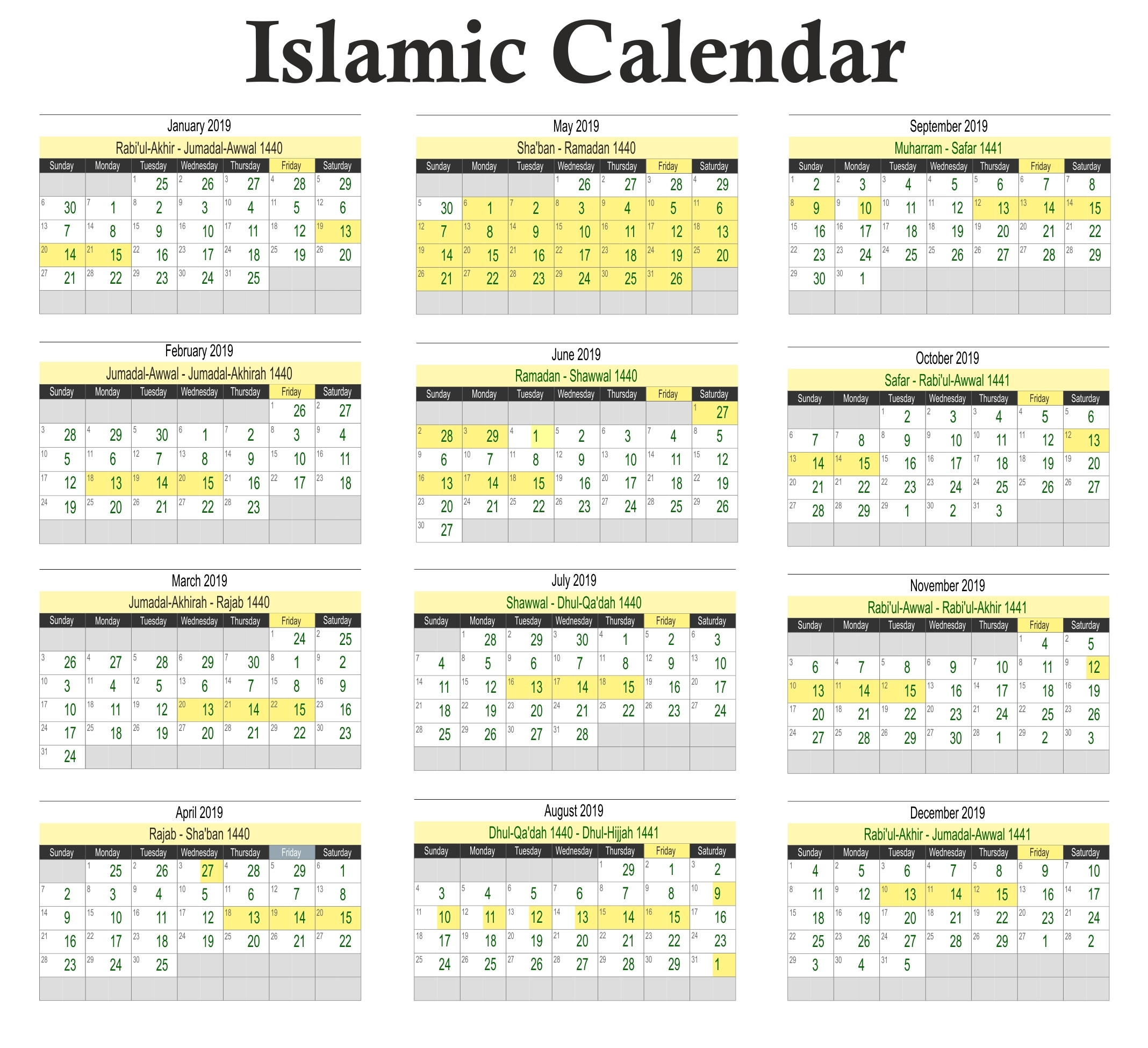 shia islamic calendar