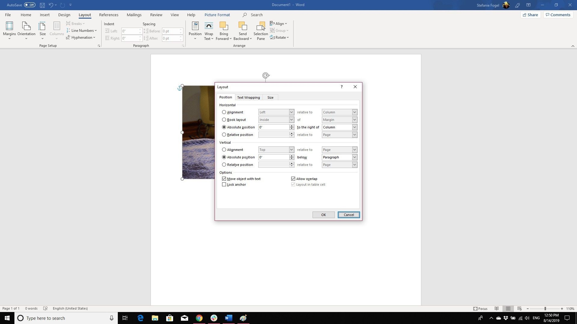 How To Position Images In A Word Document  Overlap Picture In Word 2013