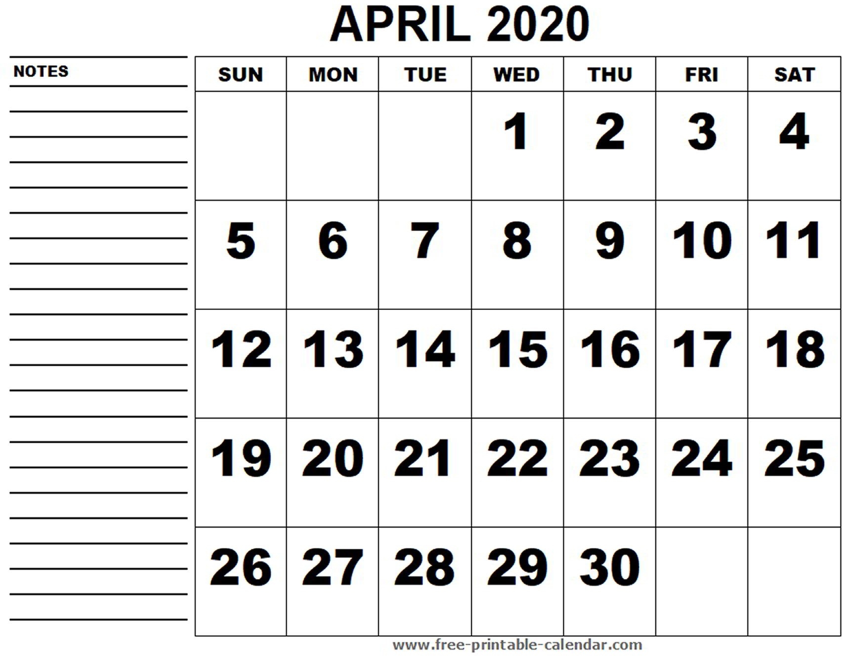 Printable Calendar April 2020 - Free-Printable-Calendar  July 2020 To June 2020 Australia Calendar