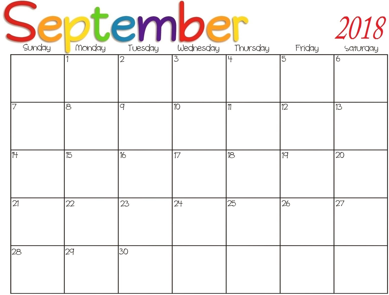 Printable Calendar September 2018 To December 2019  Rancholasvoces Free Printable Calendar