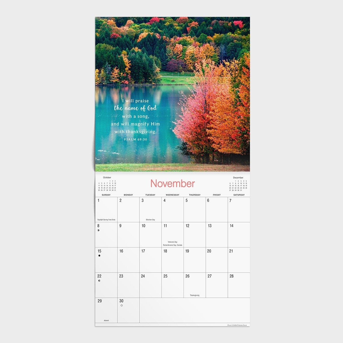 Psalms Trees - 2020 Wall Calendar  2020 Christian Advent Calendar With Scripture