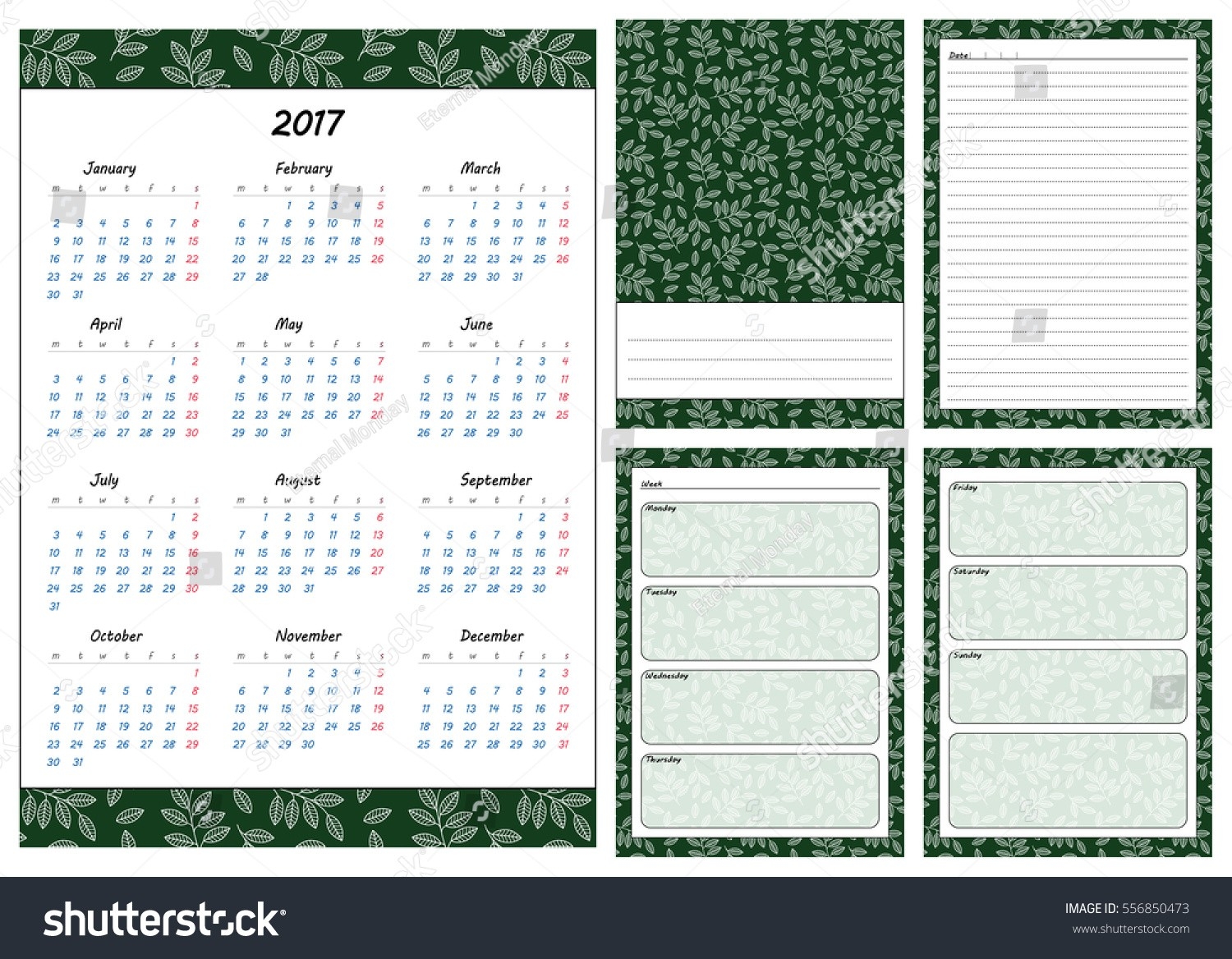 Set Pages Template Daily Planner Printable Stock Vector  26.catholic Daily Planner Template