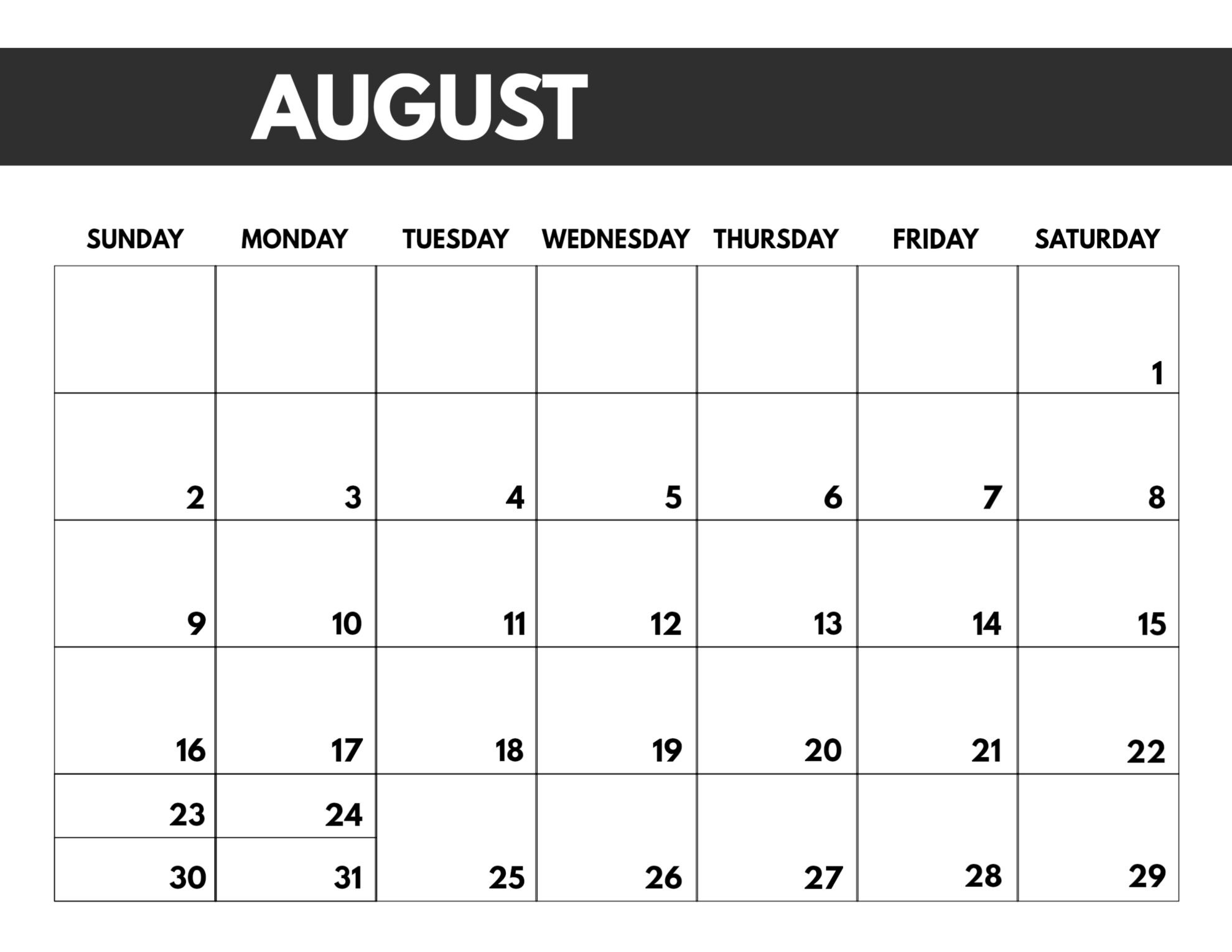 2020 Free Monthly Calendar Template - Paper Trail Design  Full Size Printable Calendar 2020