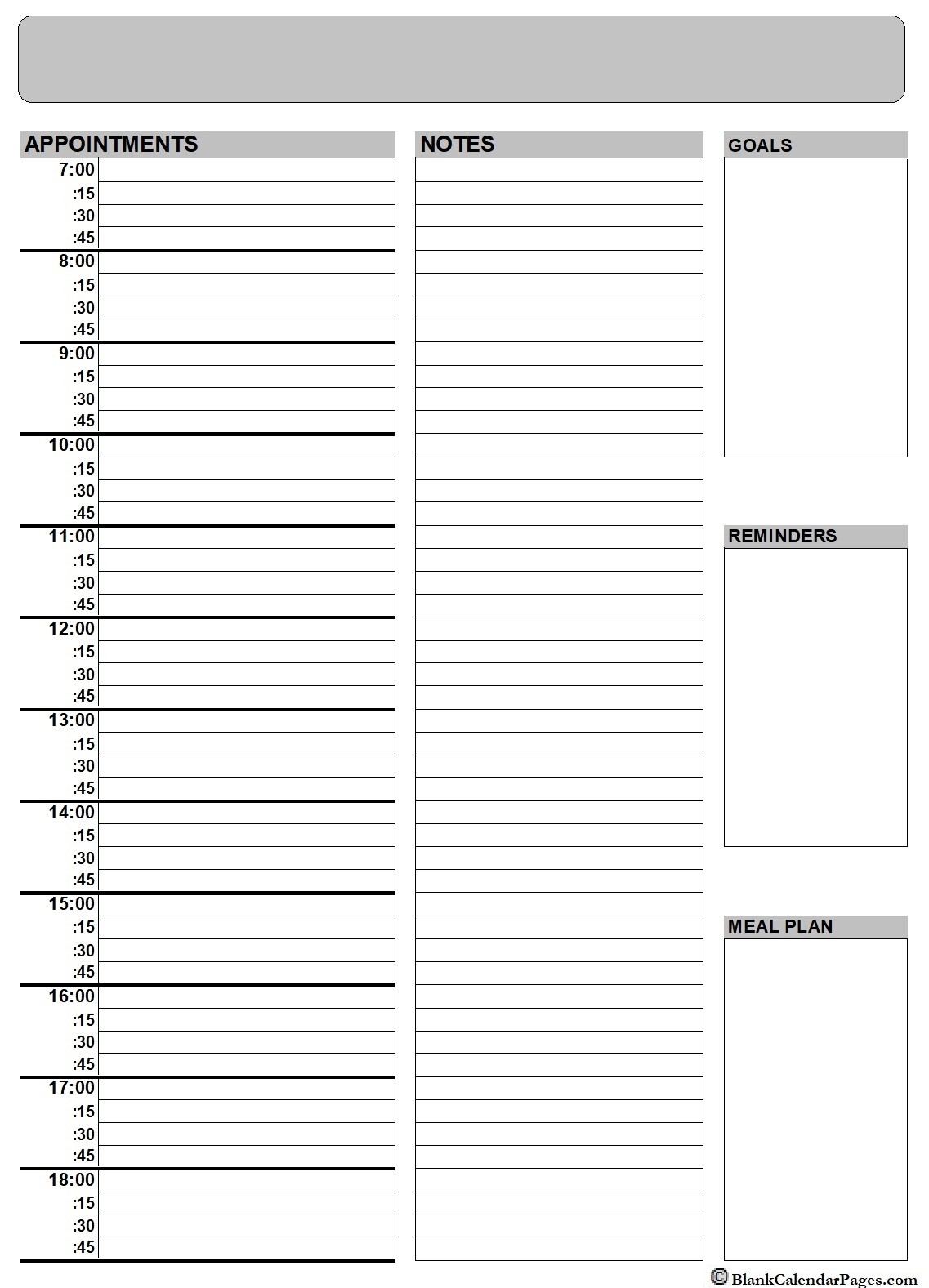 2020 Printable Daily Planner | Planner Templates  Printable Daily Planner With Times