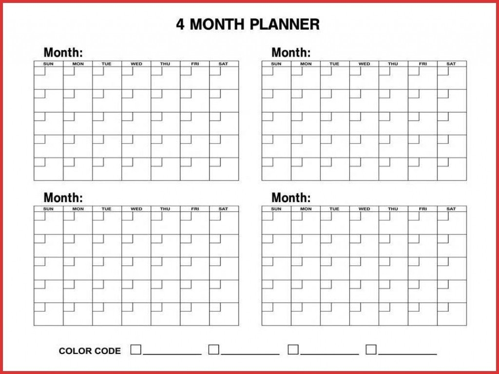 4 Month Blank Calendar - Mangan  Blank Calendar 4 Months