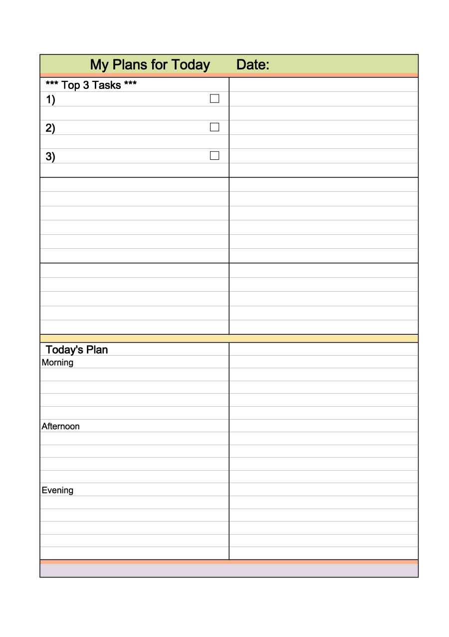 47 Printable Daily Planner Templates (Free In Word/excel/pdf)  30 Day Planner Template