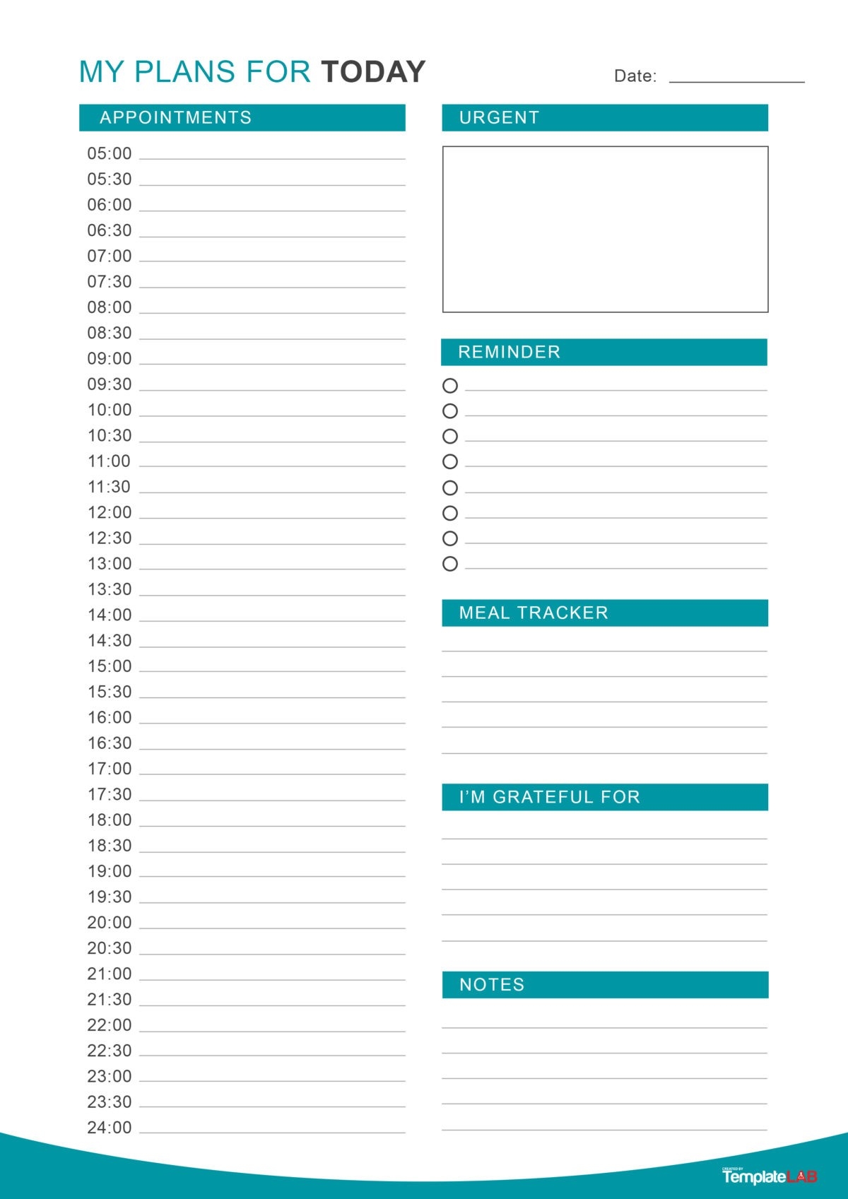 47 Printable Daily Planner Templates (Free In Word/excel/pdf)  Free Printable Daily Schedule