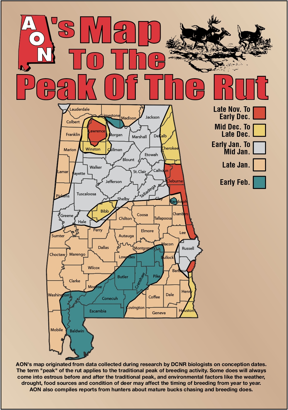 Aon&#039;s Map To The Peak Of The Rut  2020 Deer Rut Prediction