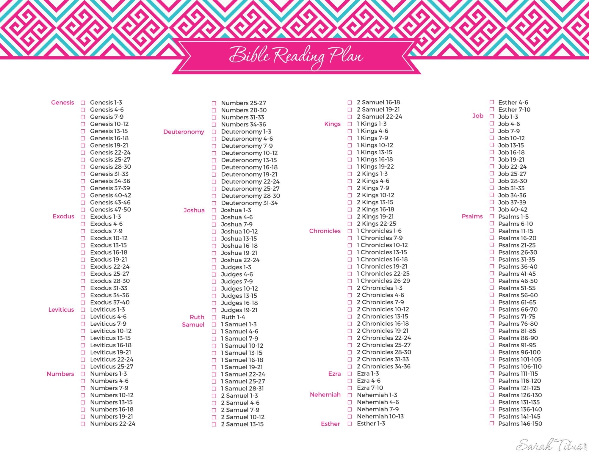 Free Printable Bible Reading Schedule Template Calendar Design