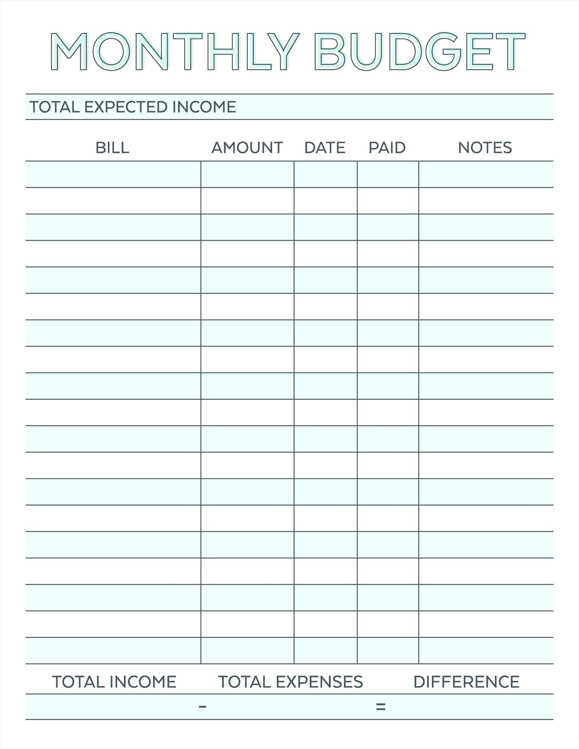 household budget template for google sheets