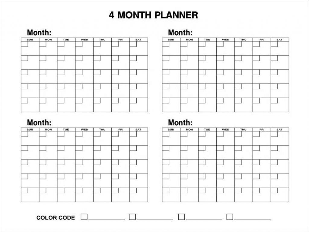 Blank 4 Month Calendar 2018 | 2018 Calendar Template Design  4 Months Per Page Calendar Printable