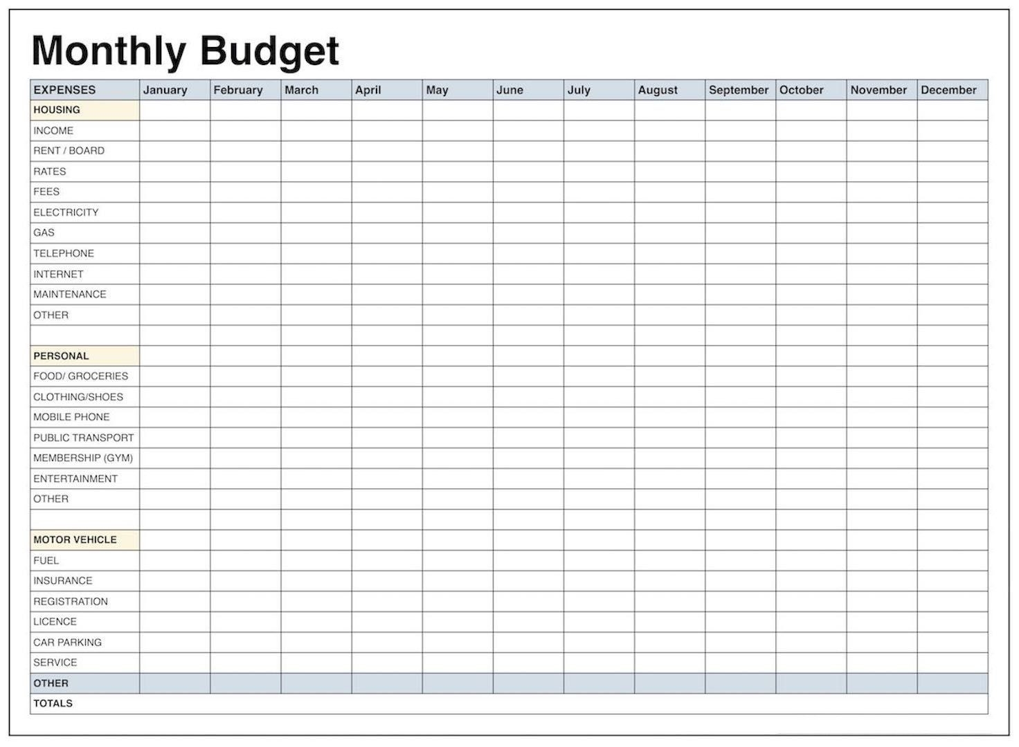 Excel monthly expenses spreadsheet template screenmoli