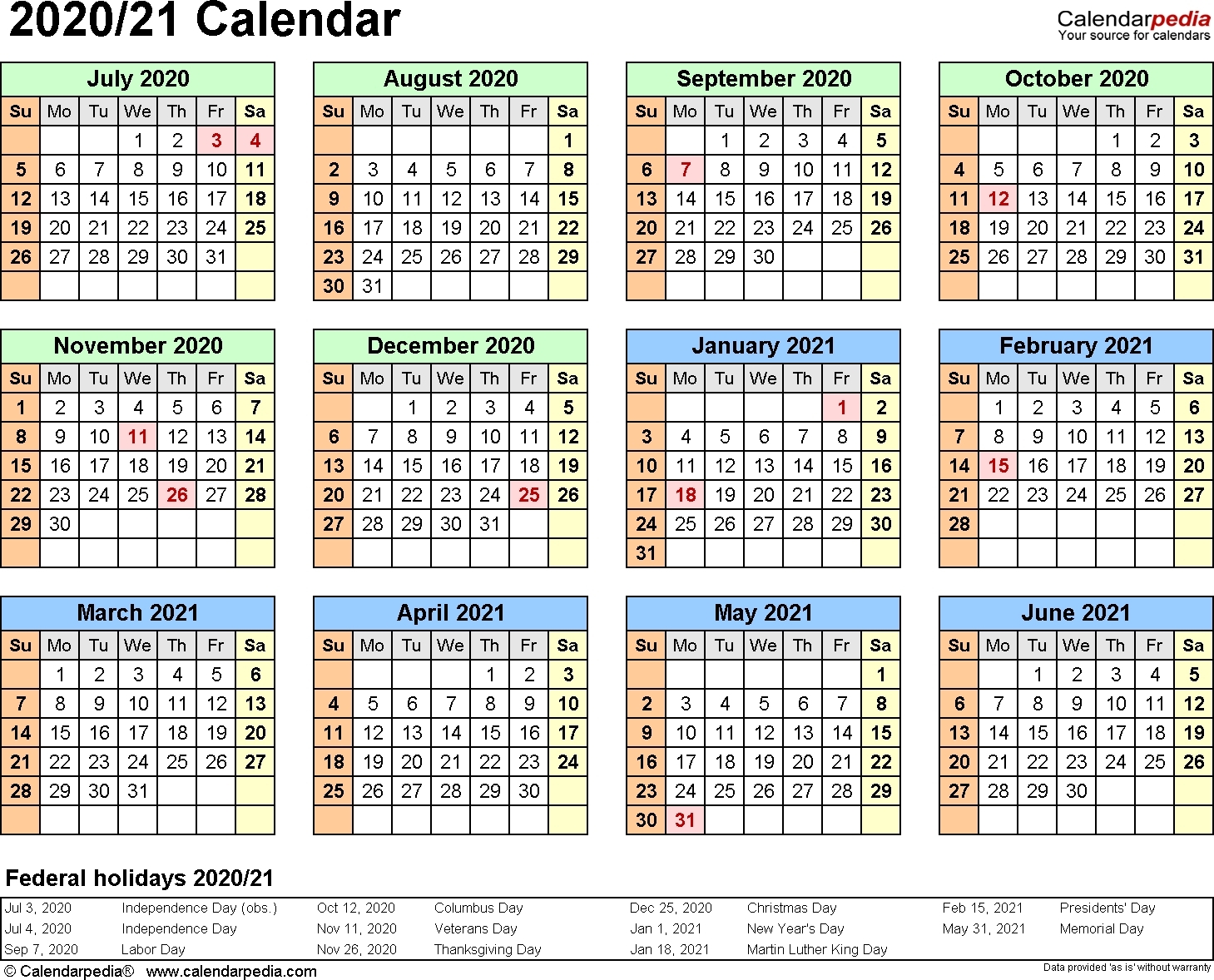 Calendarpedia 2020 Excel | Calendar For Planning  2021 19 Financial Year Calendar