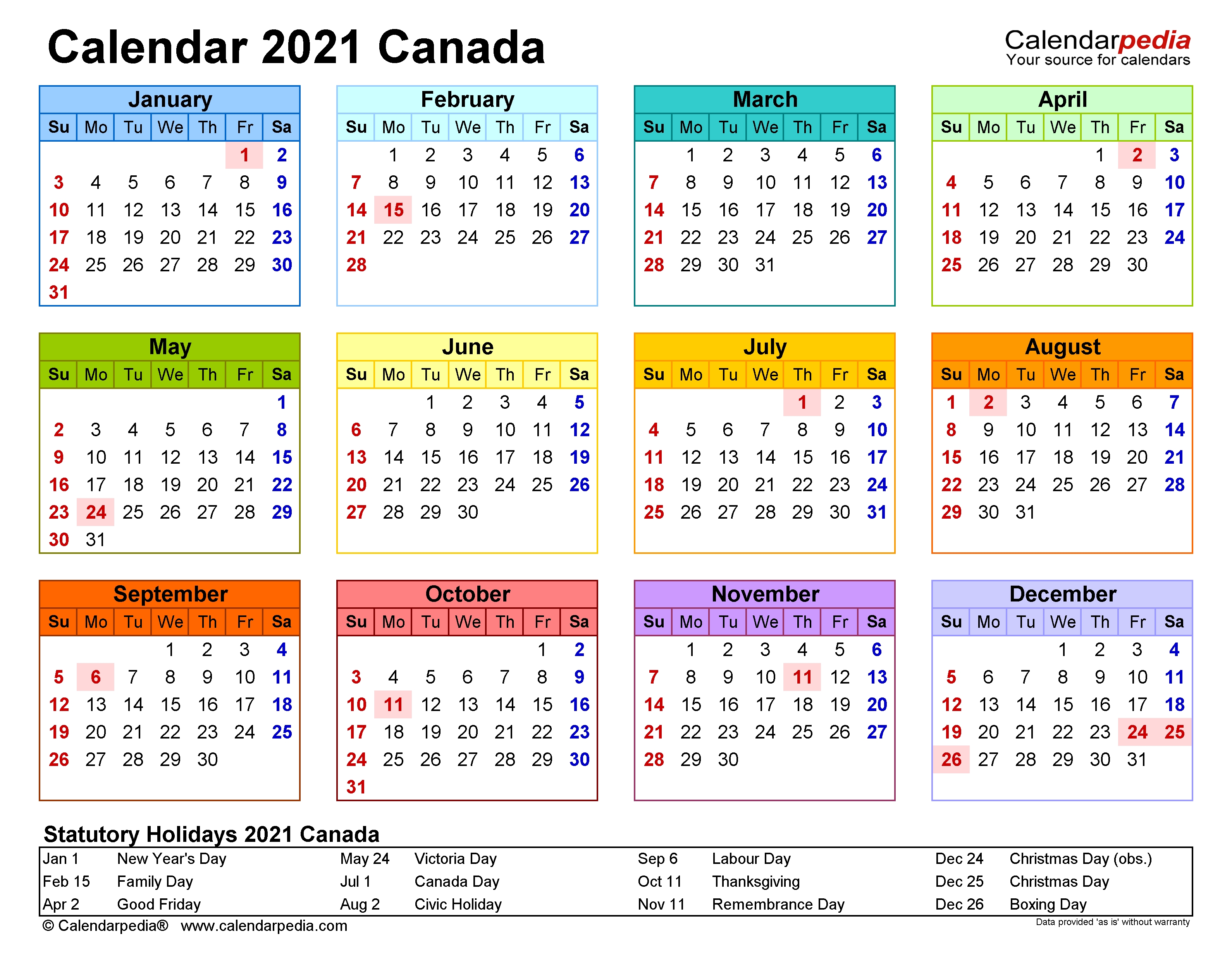 Canada Calendar 2021 - Free Printable Excel Templates  2021 19 Financial Year Calendar