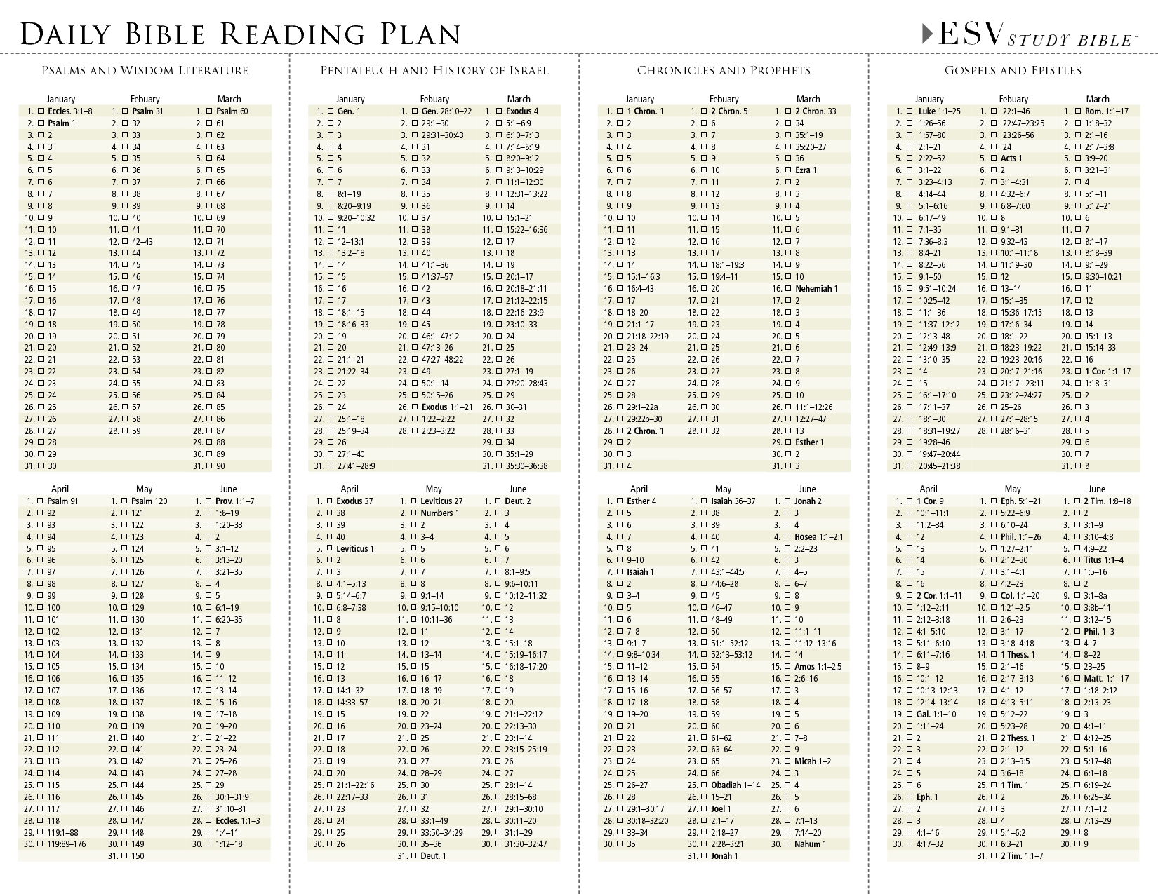 Free Printable Bible Reading Schedule Template Calendar Design