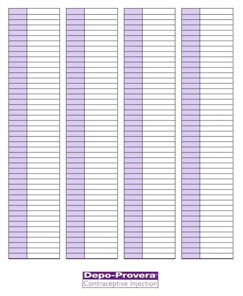 Depo Schedule Chart - Koskin  Depo Administration Calendar 2020