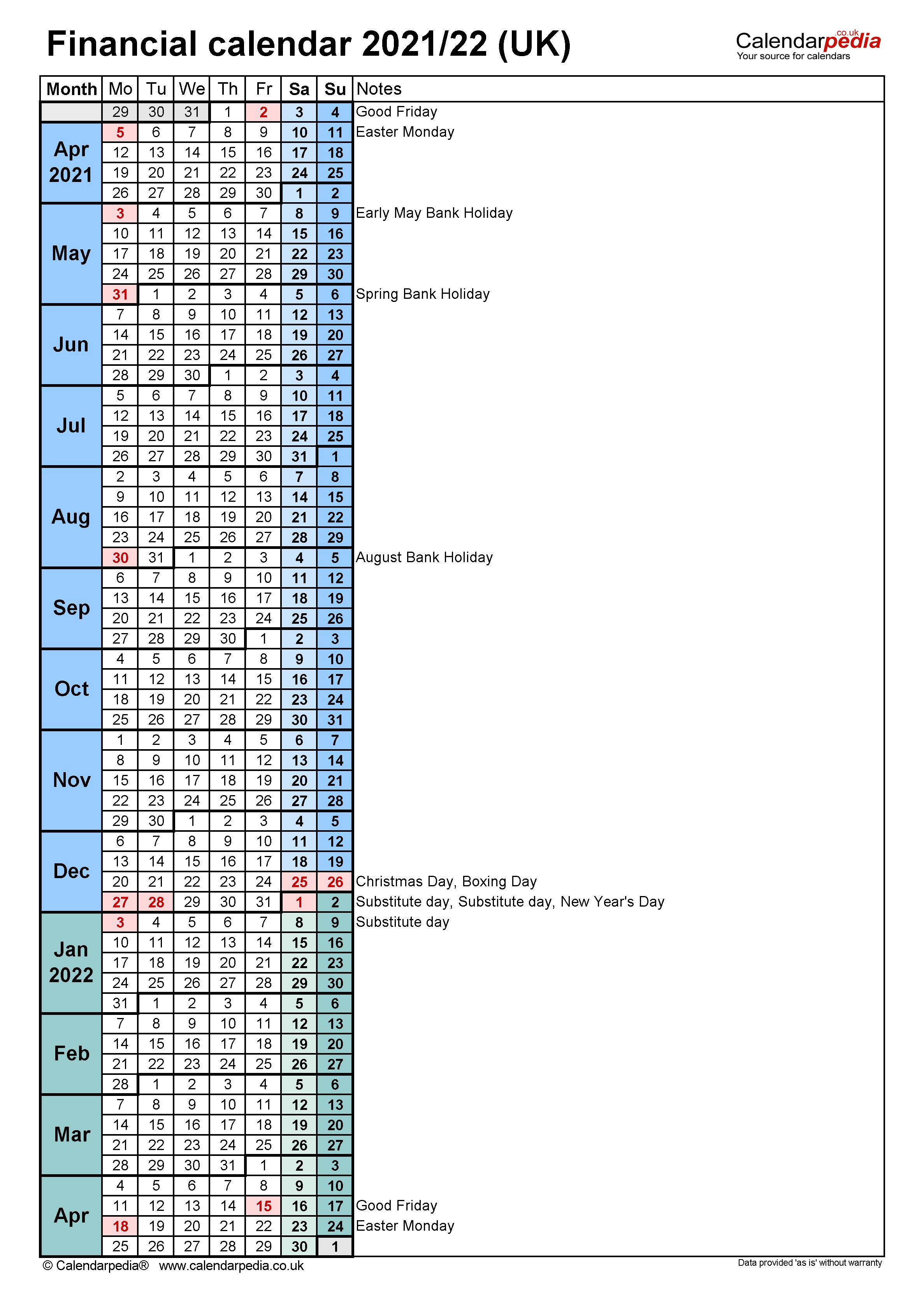 2021/19 Financial Year Calendar Australia Template Calendar Design