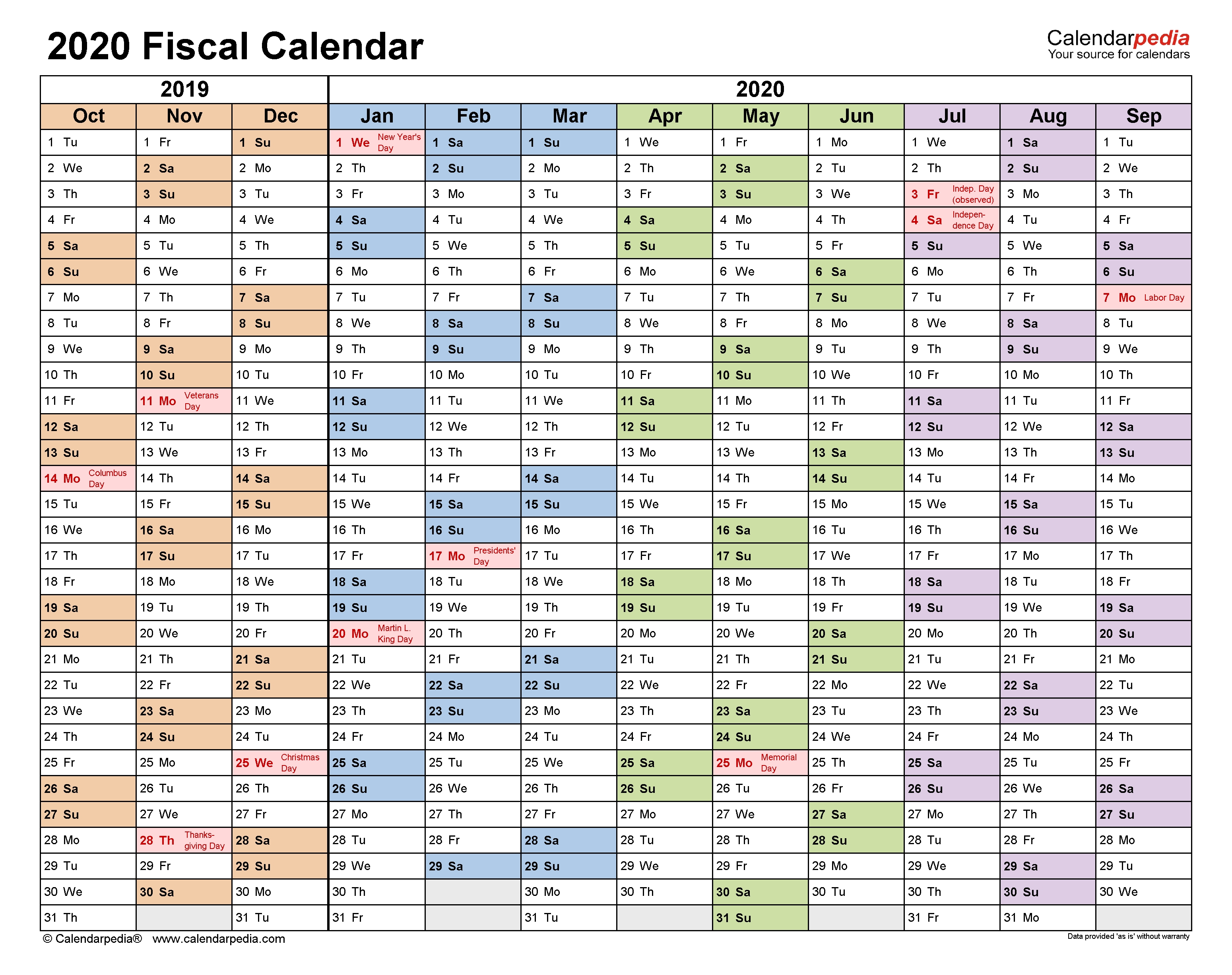 Fiscal Calendars 2020 - Free Printable Excel Templates  Large Block April 2020 Calendar