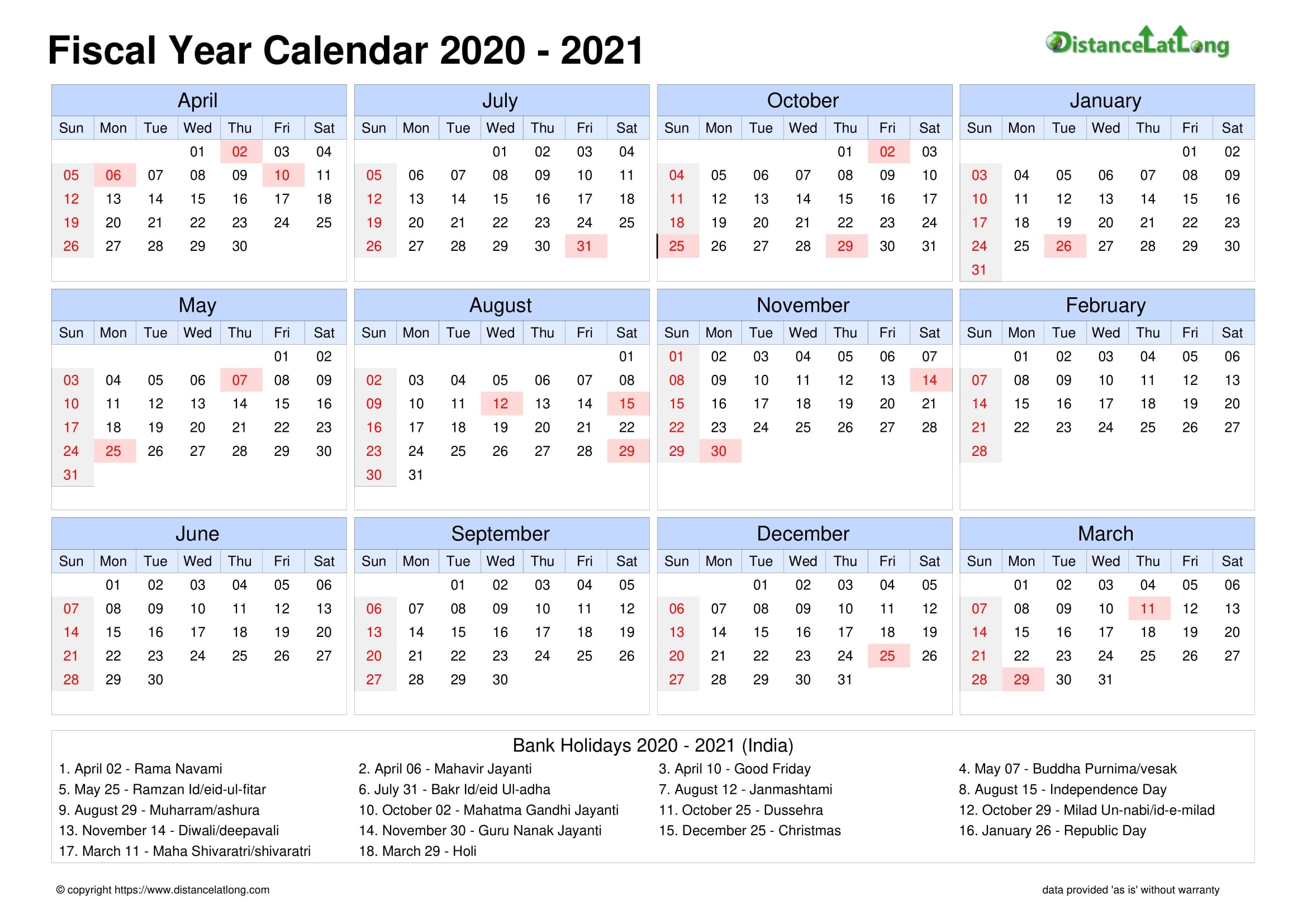Fiscal Year 2020-2021 Calendar Templates, Free Printable  Financial Ytd Calender 2021 Australia