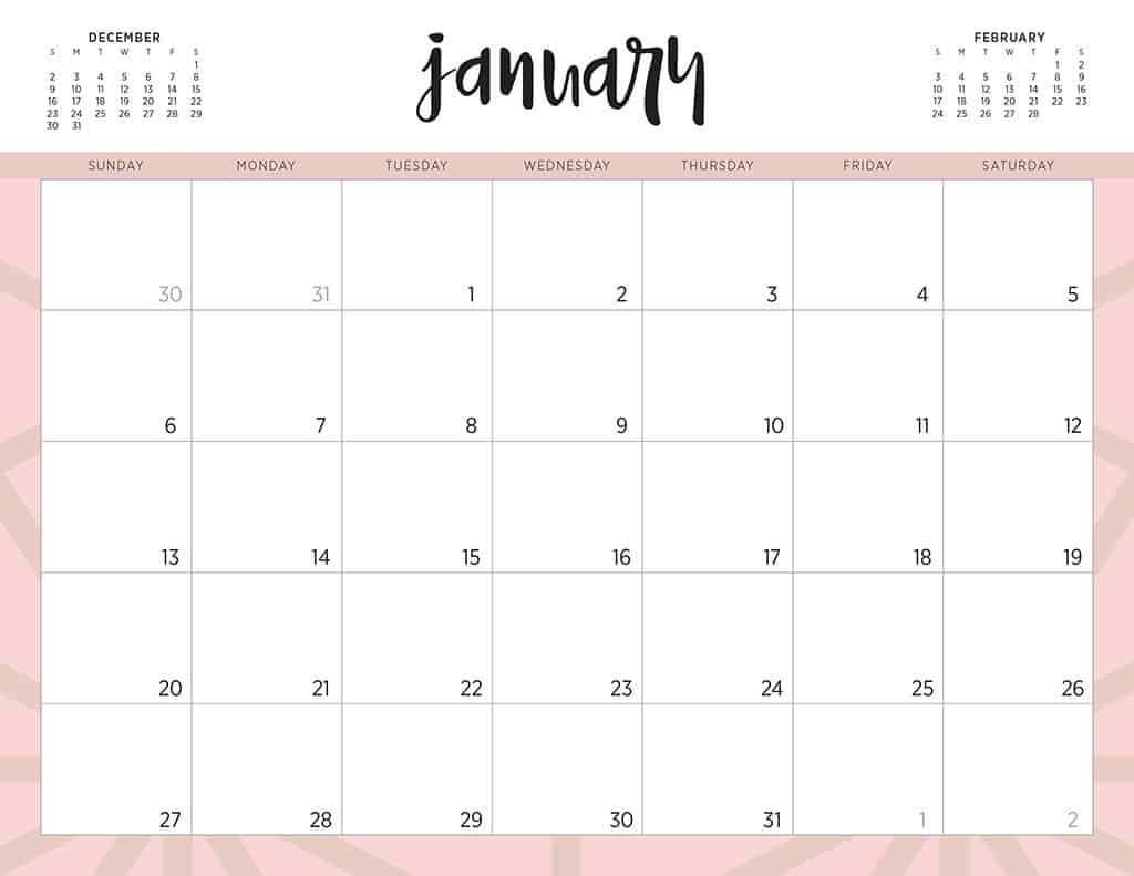 Free 2019 Printable Calendars - 46 Designs To Choose From!  Calendar Print Off
