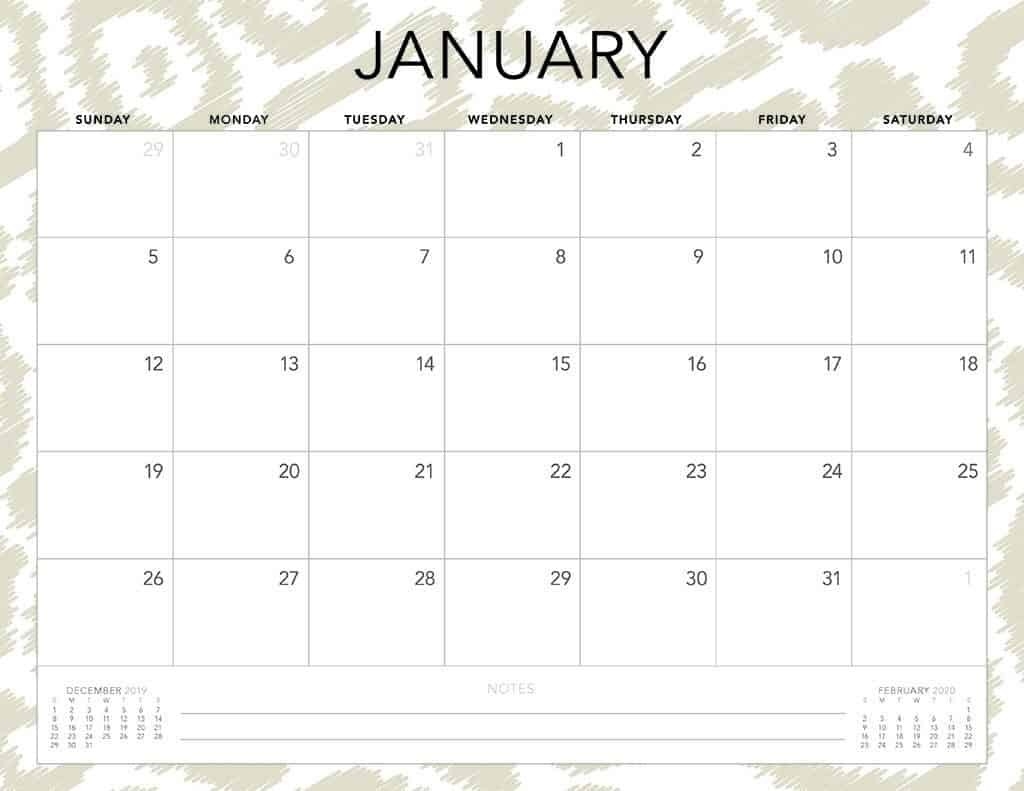 Free 2020 Printable Calendars - 51 Designs To Choose From!  Printable Calendar Monthly 2020 Free