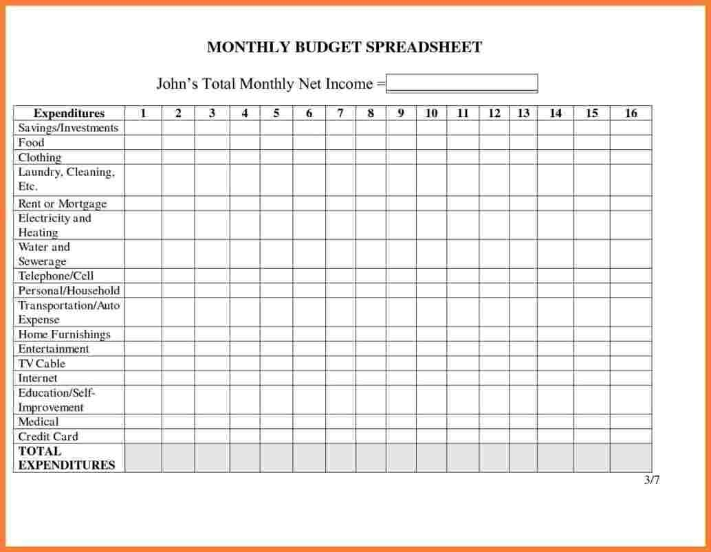 Free Budget Tracking Template Weekly Household Spreadsheet  Weekly Bill Paying Worksheet