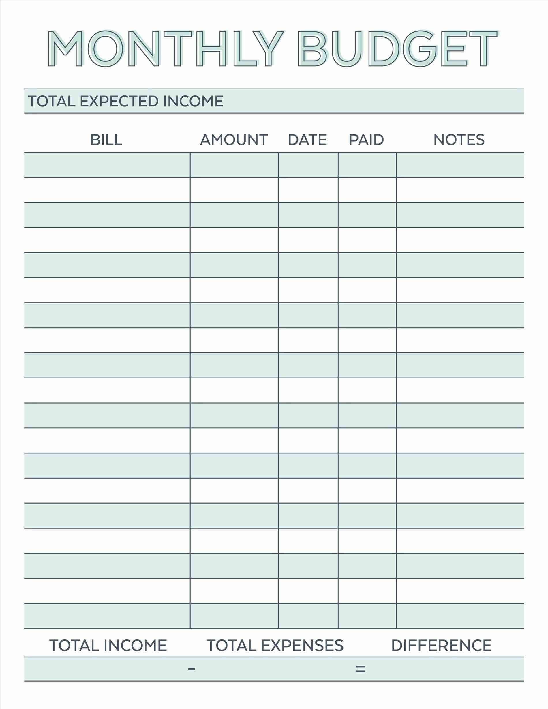Free Monthly Budget Spreadsheet Template  Free Monthly Spreadsheet Templates
