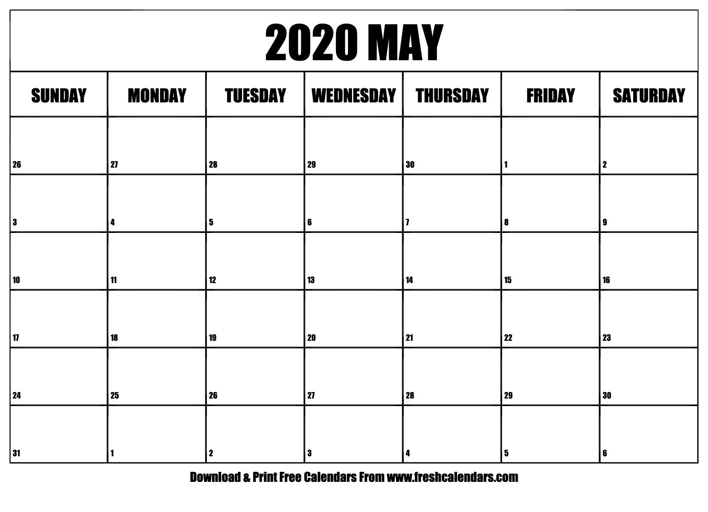 Free Printable 2020 Monthly Calendar With Holidays-Free  Free 4X6 Printable Calendar 2020