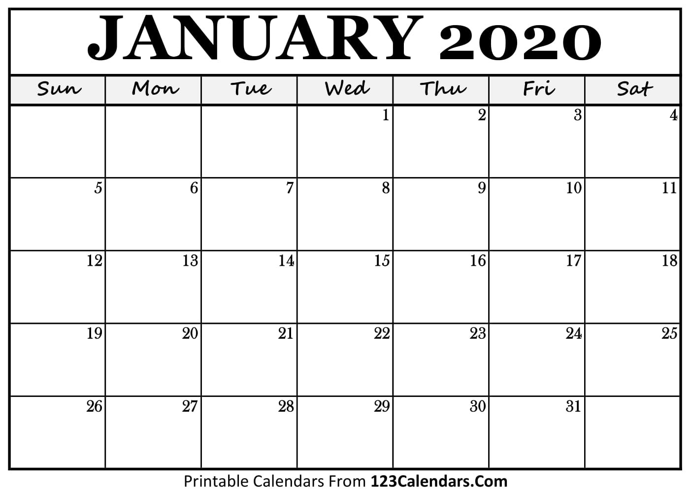 Free Printable Calendar | 123Calendars  Free Editable 2020 Monthly Calendars With Notes
